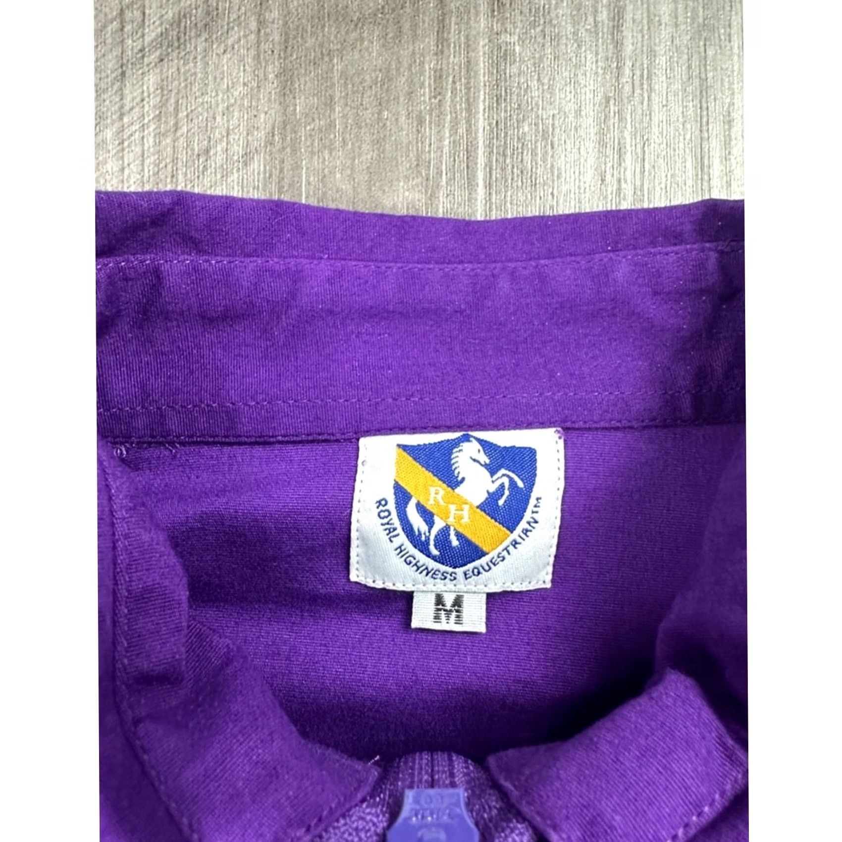 Vintage Royal Highness Equestrian Blouse Women's Medium Purple Shirt Size M / US 6-8 / IT 42-44 - 5 Thumbnail