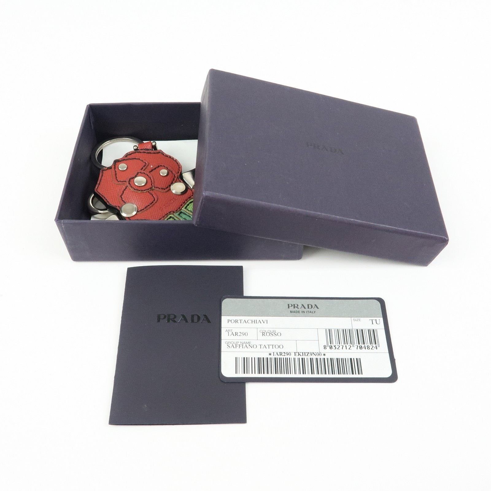 Prada Prada Saffiano Rose Motif Bag Charm Red Size ONE SIZE - 5 Thumbnail