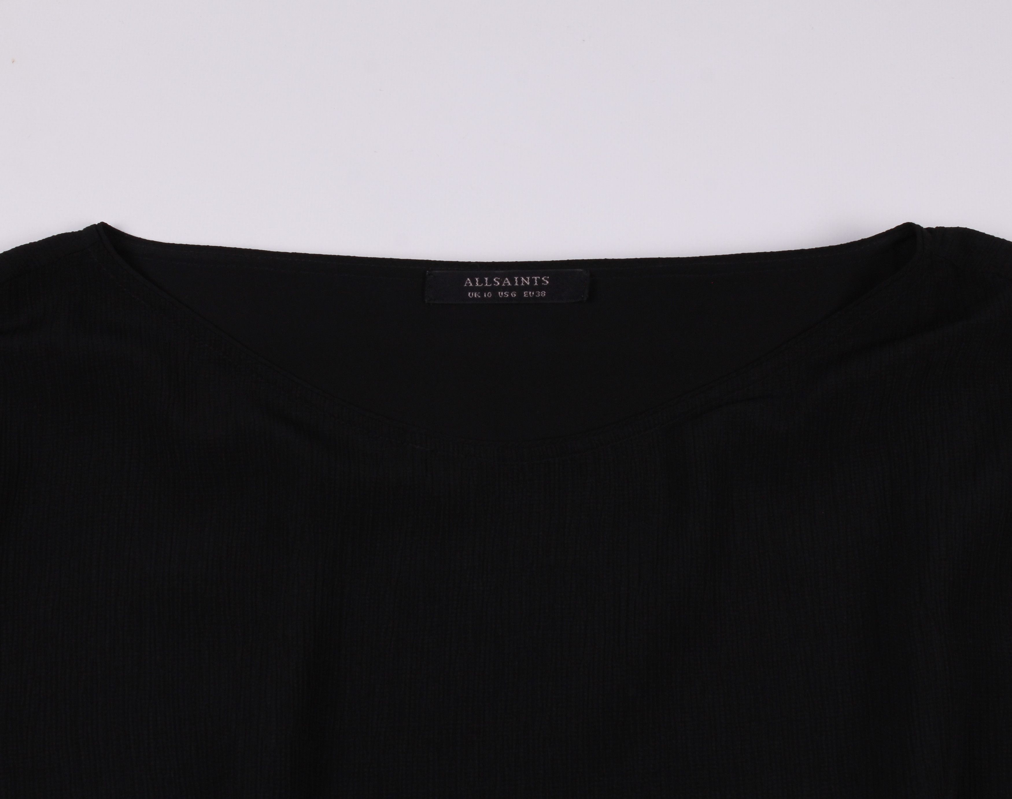 Allsaints All Saints Mira Black Boat Neck Mini Dress Size S / US 4 / IT 40 - 5 Thumbnail