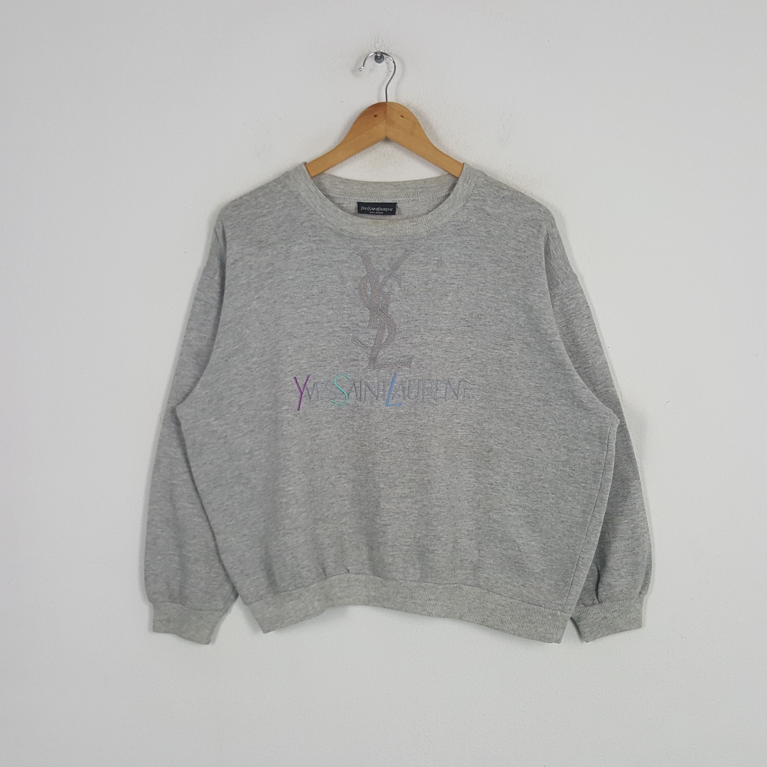 Vintage × Yves Saint Laurent Vintage Yves Saint Laurent Pour Homme YSL Design Sweatshirt Size US L / EU 52-54 / 3 - 1 Thumbnail