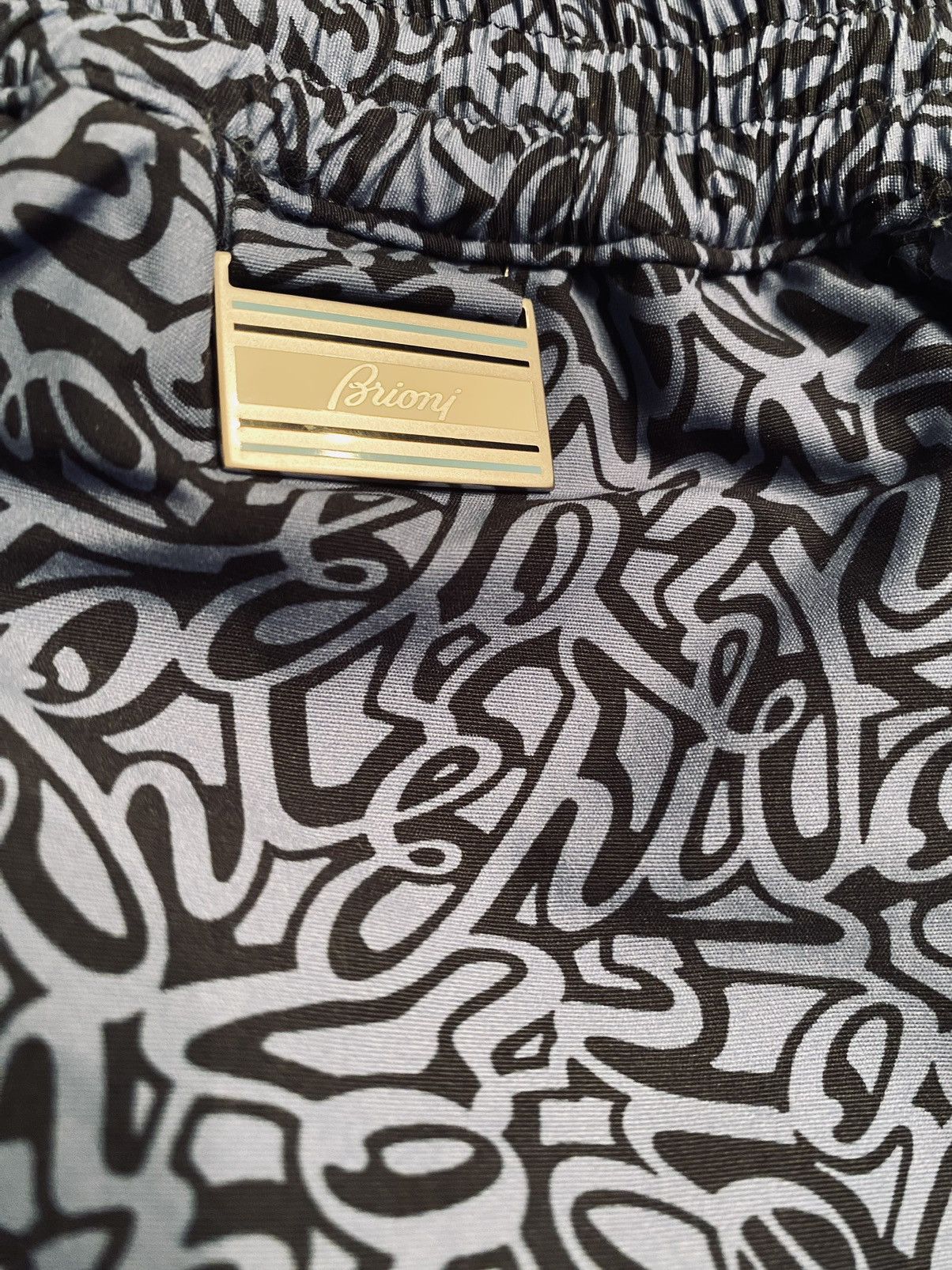 Brioni Brioni 🇮🇹 Blues Logo Script SeaMaster Resort Swim Trunk S NWT Size US 32 / EU 48 - 9 Thumbnail
