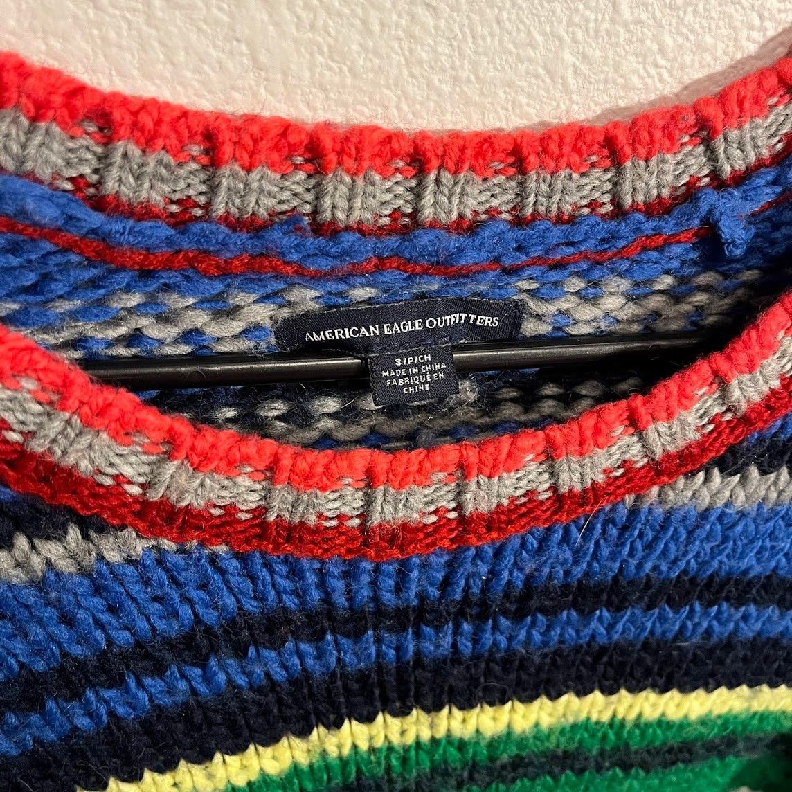 American Eagle Outfitters American Eagle Rainbow Cropped Knit Sweater Small Size S / US 4 / IT 40 - 3 Thumbnail