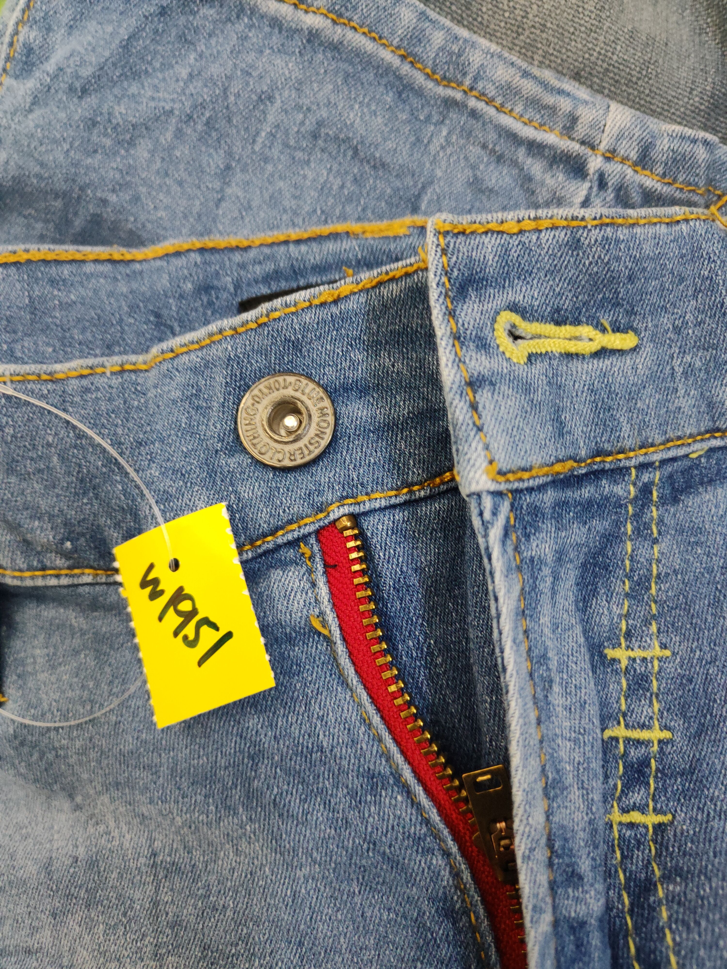 Japanese Brand Blue Monster Blue Distressed Ripped Jeans #W1951 Size US 32 / EU 48 - 19 Thumbnail