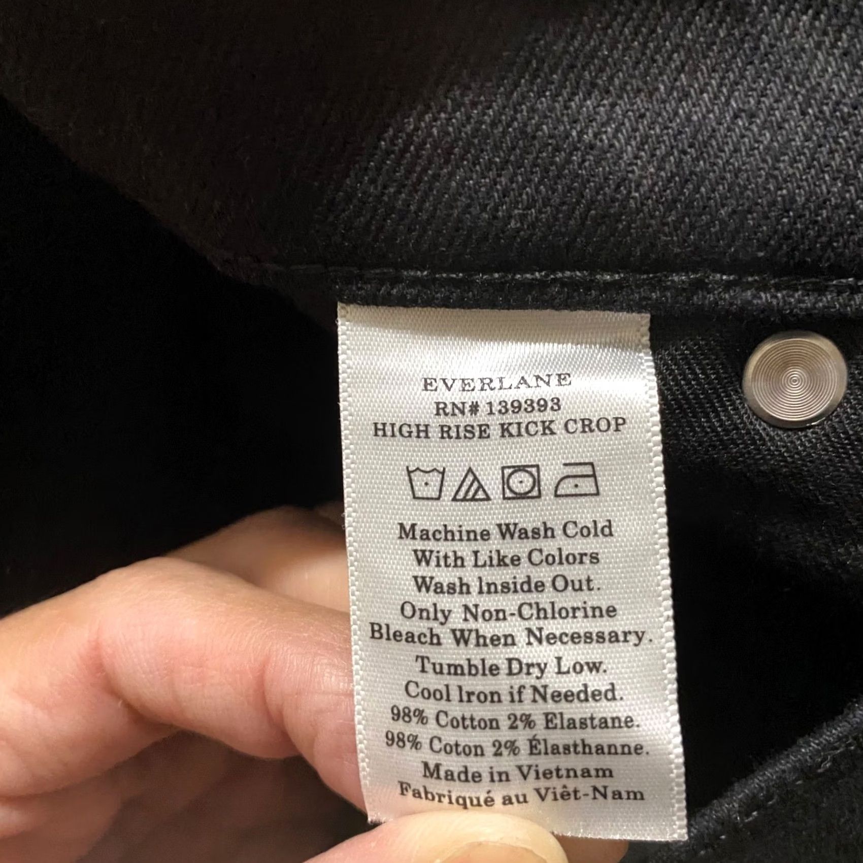 Everlane Everlane Jeans Black Dark Wash Bootcut High Rise 27 in. Denim Crop 5-Pocket Regular Womens Size 27" / US 4 / IT 40 - 4 Thumbnail