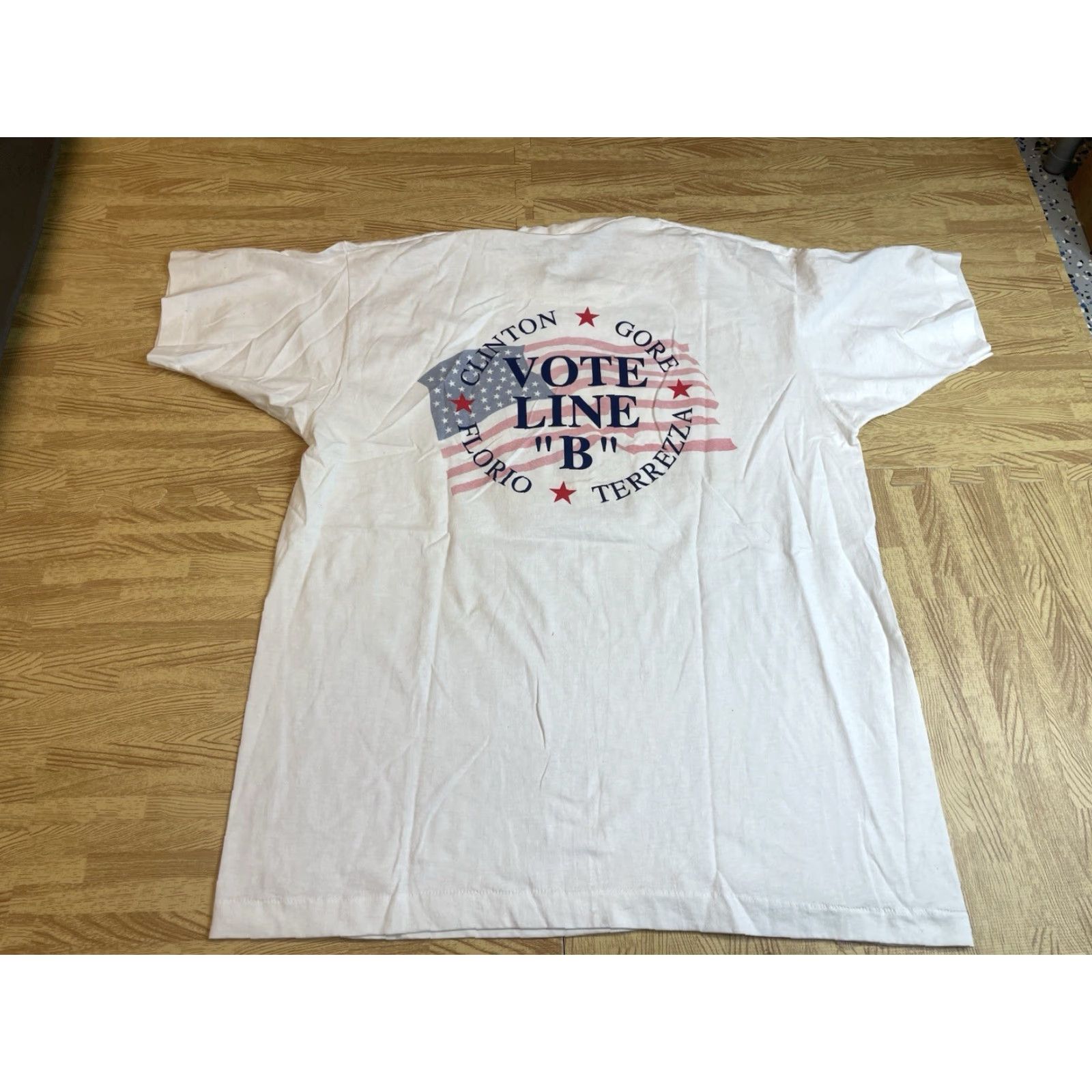 Fruit Of The Loom VINTAGE Bill Clinton Presidential T-Shirt 1996 Double-Sided Size XL Men White Cotton Short Sleeve Crew Neck T-Shirt Size US XL / EU 56 / 4 - 6 Thumbnail