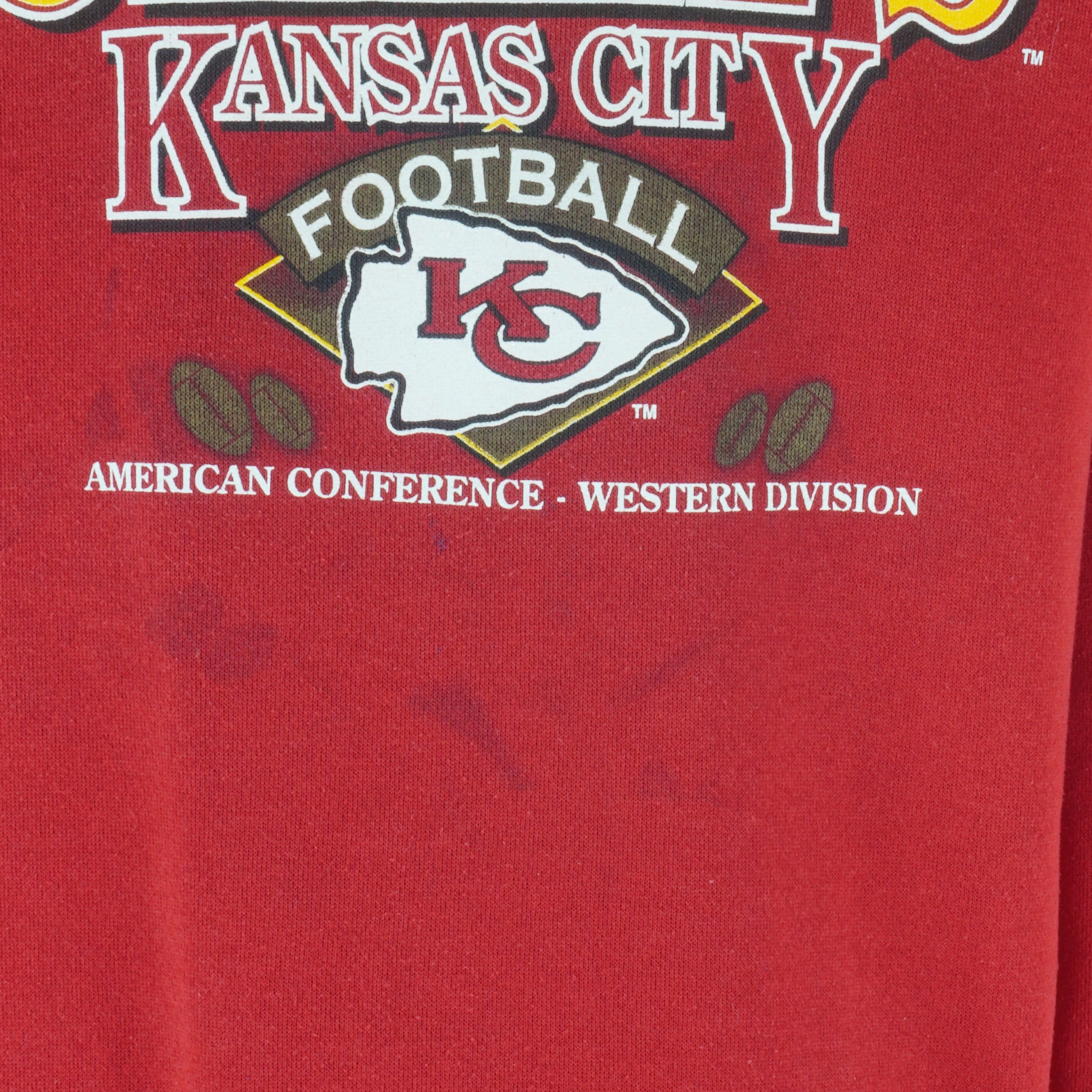 NFL (Spectator) - Kansas City Chiefs Crew Neck Sweatshirt 1990s Size US L / EU 52-54 / 3 - 3 Thumbnail