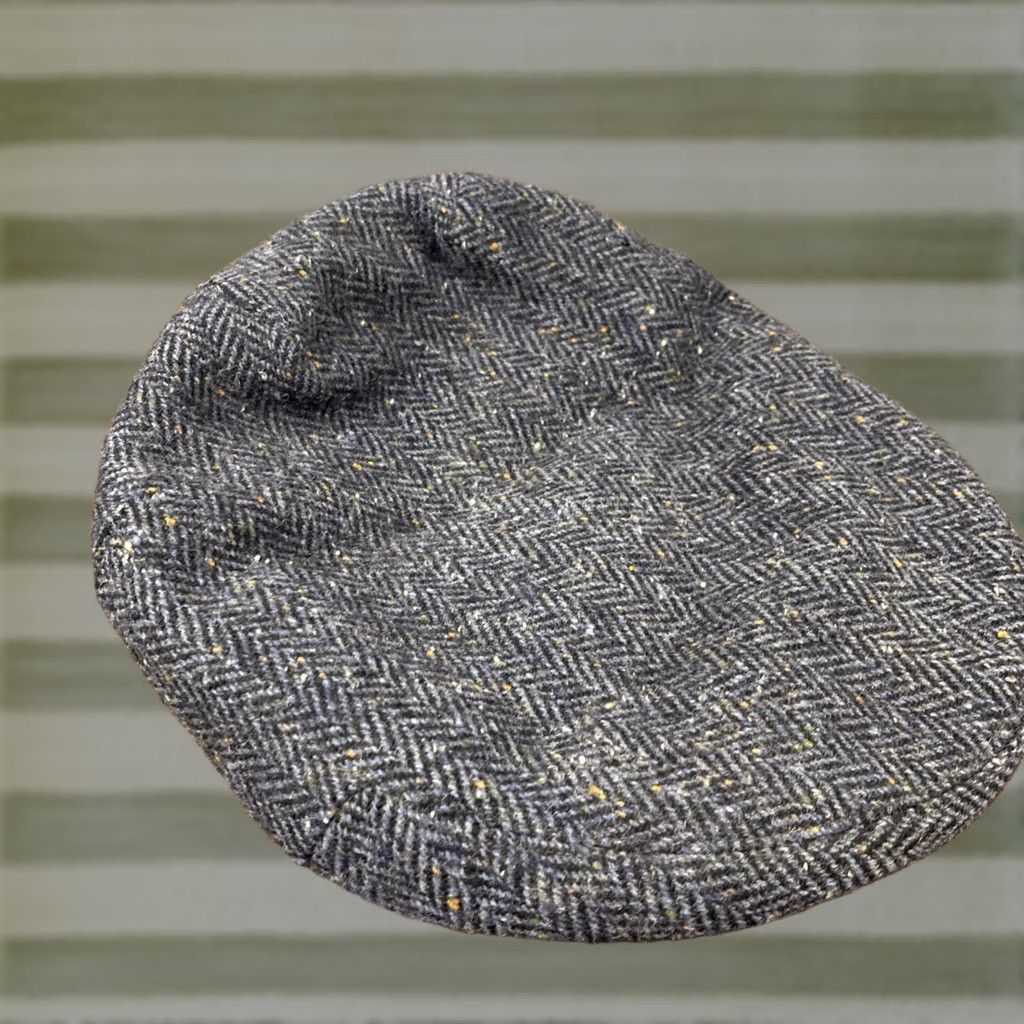 Vintage VINTAGE Shandon Flat Cap Men L Gray Wool Herringbone Donegal Tweed Ireland Classic Irish Hat Lined Size ONE SIZE - 1 Thumbnail