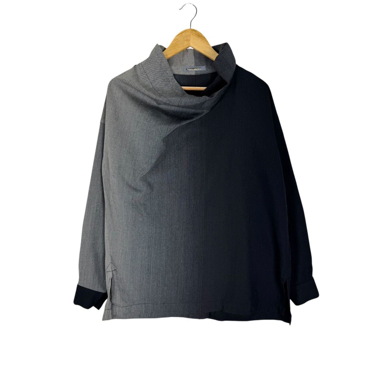 Issey Miyake 🌟80s ISSEY MIYAKE DRAKE NECK TONES ASYMMETRIC WOMEN JACKET Size M / US 6-8 / IT 42-44 - 1 Thumbnail
