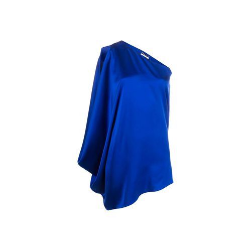 Saint Laurent Paris o1s1wg111024 One-Shoulder Mini-Dress Washed Silk Satin Blue Size XS / US 0-2 / IT 36-38 - 1 Thumbnail