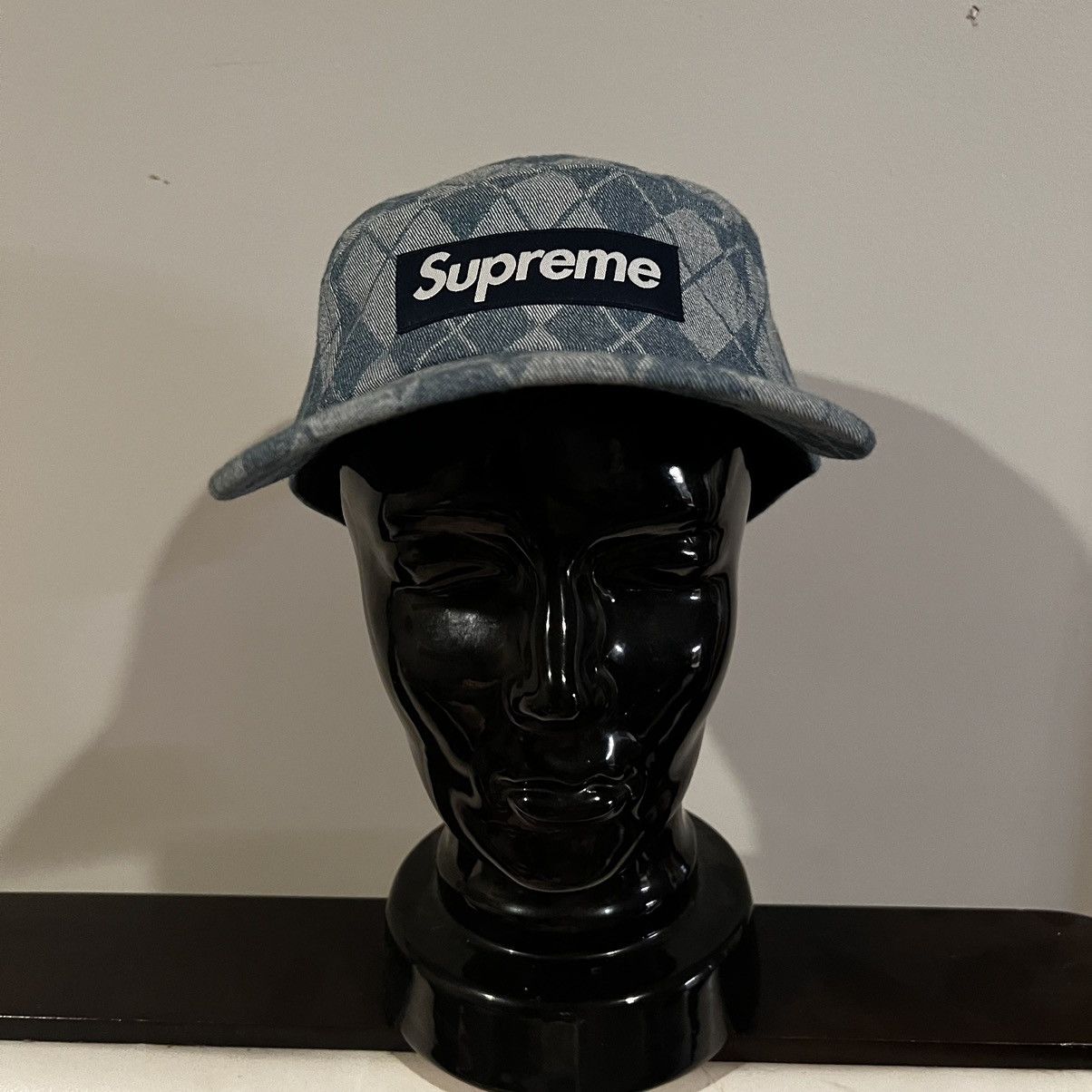 Supreme Supreme Denim Argyle Camp Cap Size ONE SIZE - 20 Thumbnail
