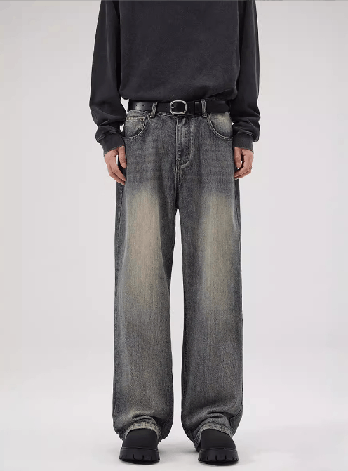 Japanese Brand × Jean Men's straight baggy trendy casual distressed wide-leg jeans Size US 32 / EU 48 - 2 Thumbnail