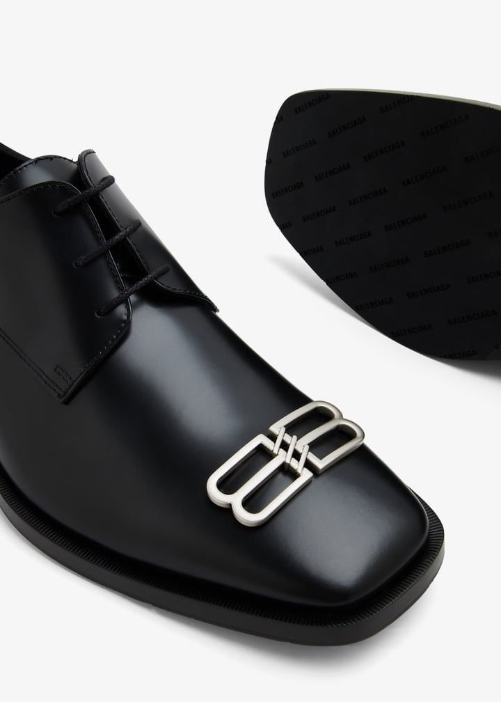 Balenciaga 🔥 Balenciaga Black Leather RIM Derby Shoes Size US 6 / EU 39 - 3 Thumbnail