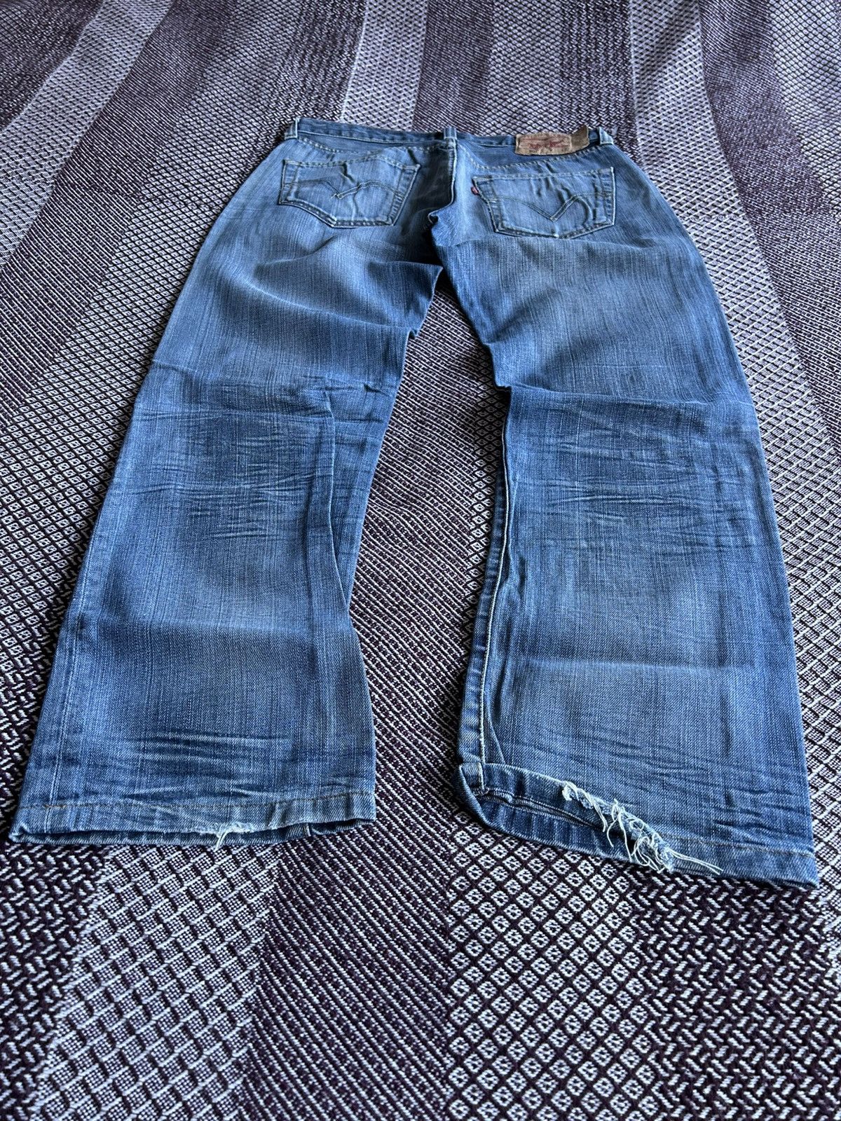 Levi's Vintage Levis 501 Washed Straight Leg Button Fly Jeans 33x32 Size US 33 - 3 Thumbnail