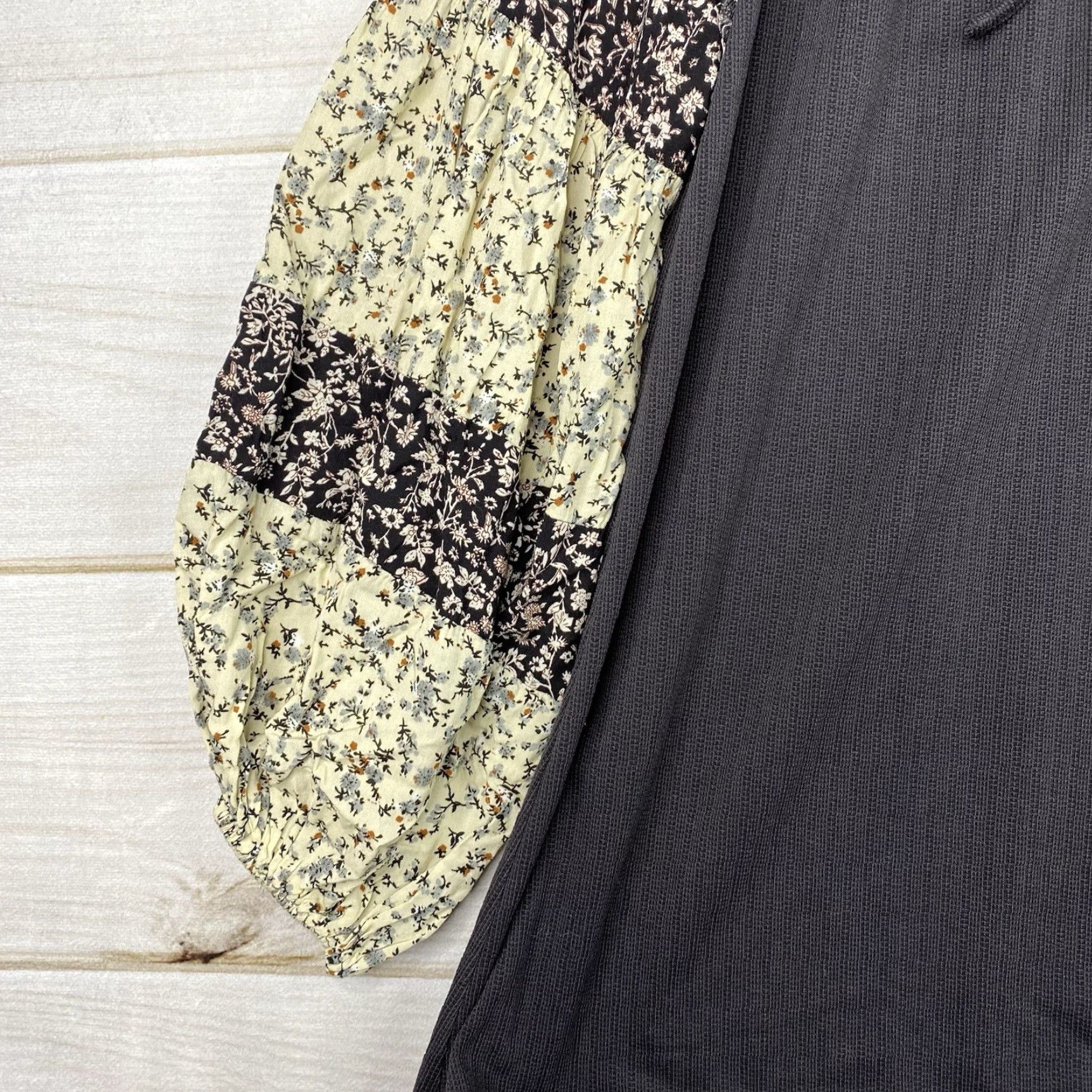 Vintage Gimmicks by BKE Blouse Shirt Tunic Lace Front Floral Balloon Sleeve Black L Womens Size L / US 10 / IT 46 - 2 Thumbnail