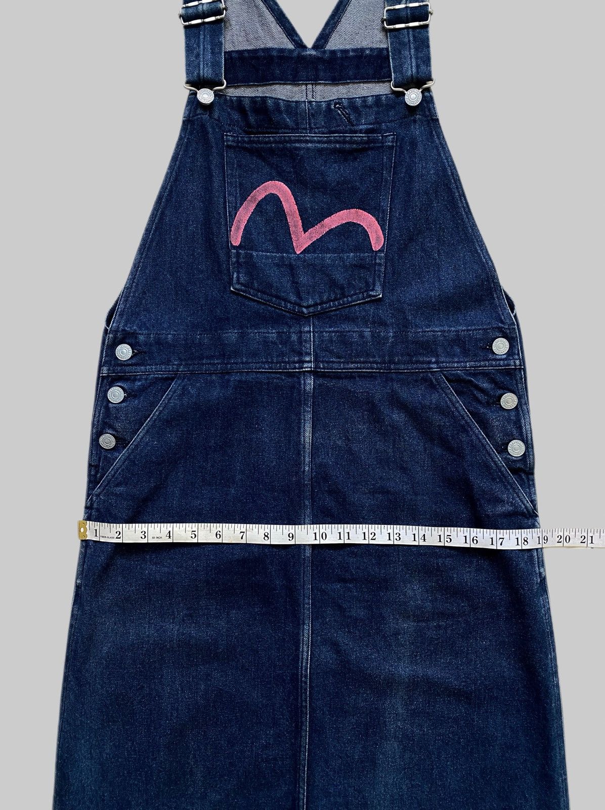 Evisu Vintage Evisu Donna Denim Pinafore Maxi Dress Size L / US 10 / IT 46 - 11 Thumbnail