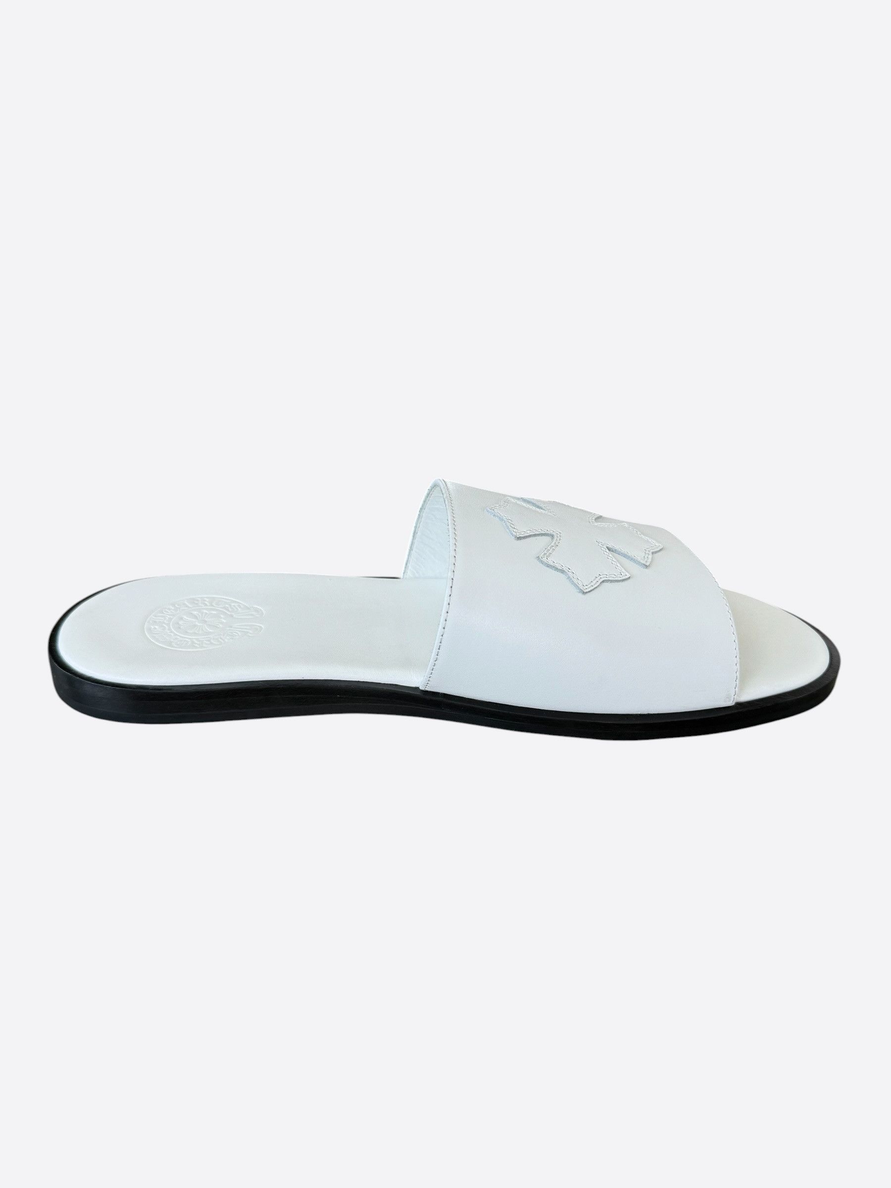 Chrome Hearts Chrome Hearts White Cross Patch Slides Size US 10 / EU 43 - 5 Thumbnail