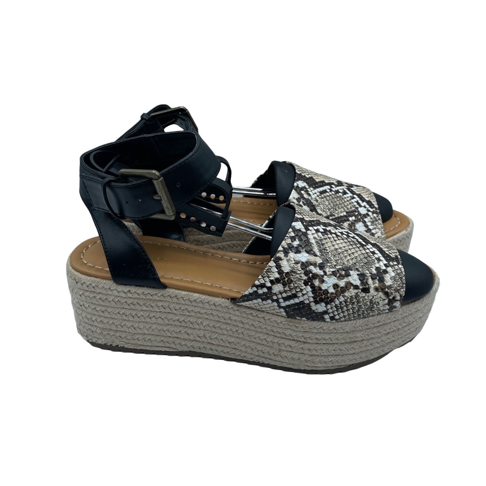 American Eagle Outfitters American Eagle Espadrille Platform Sandals Snakeskin Strappy Size US 9 / IT 39 - 5 Thumbnail