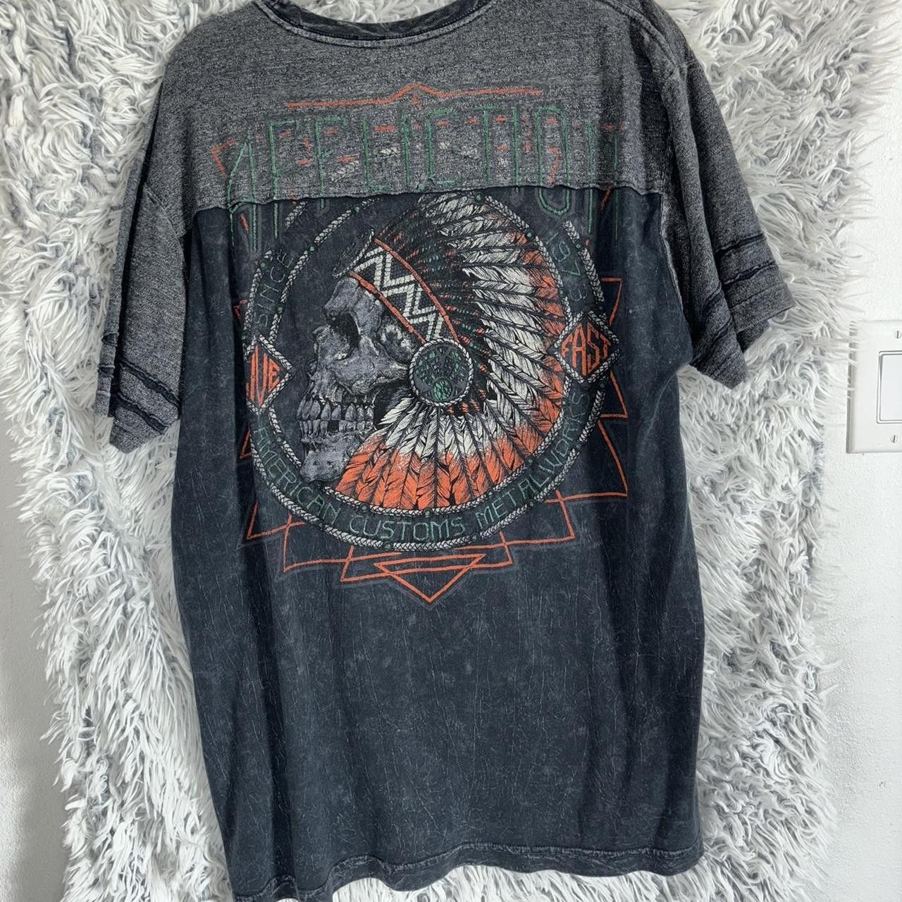 Affliction Affliction grey and black skull t-shirt men's size 2XL Size US XXL / EU 58 / 5 - 2 Thumbnail