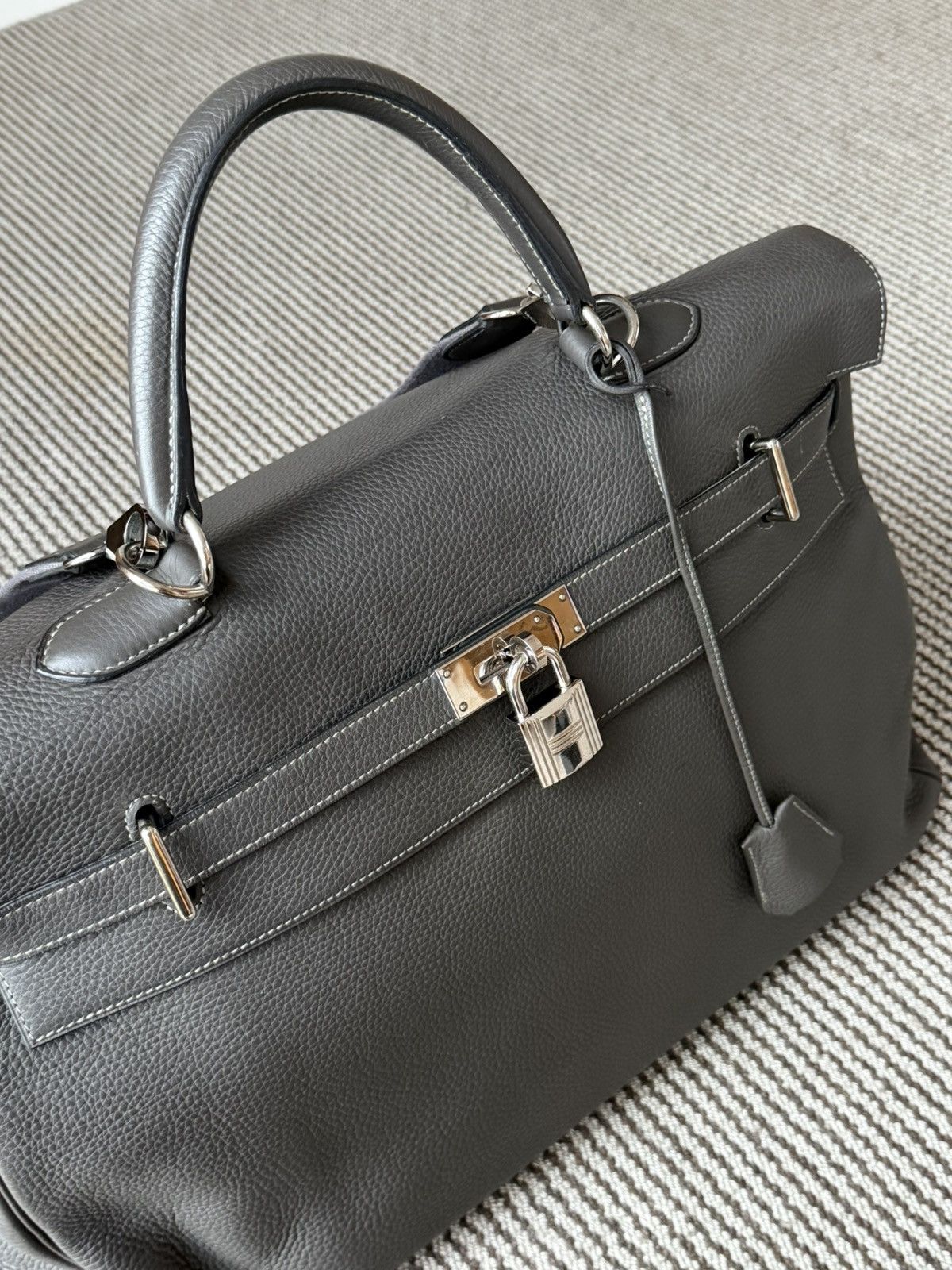 Hermes Hermes Kelly 50 Etain Silver Hardware Travel Bag Size ONE SIZE - 3 Thumbnail
