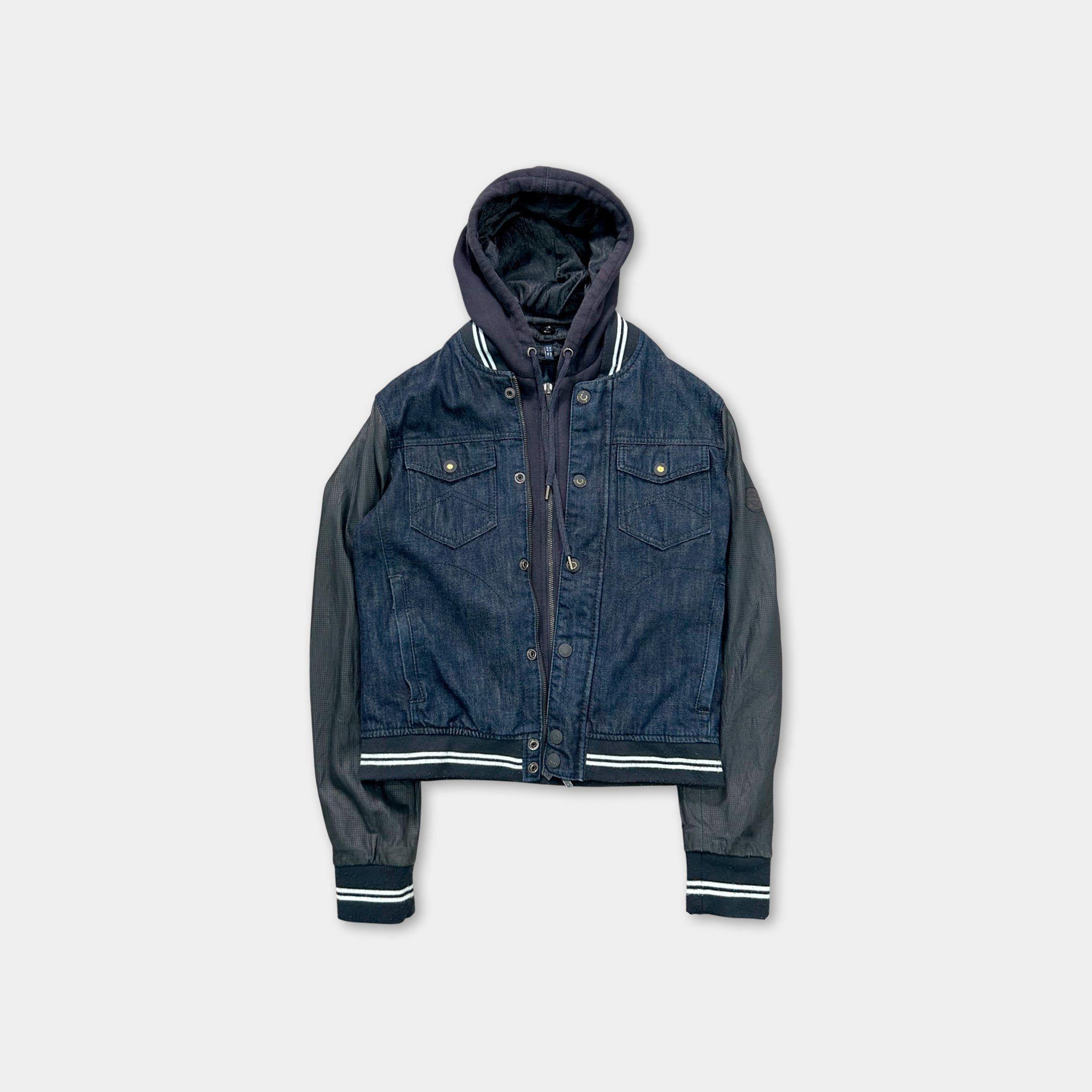 Armani Armani Jeans Double Layer Dark Blue Denim Jacket Size US XS / EU 42 / 0 - 1 Thumbnail