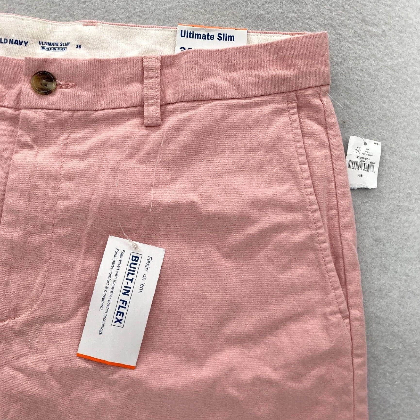 Old Navy Old Navy Slim Chino Shorts Mens 36 Pink Built In Flex Casual Preppy NWT Size US 36 / EU 52 - 3 Thumbnail