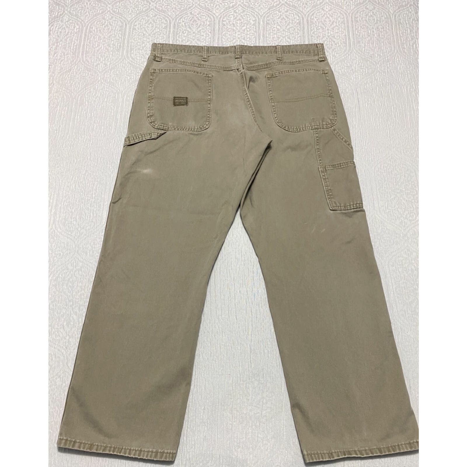Wrangler VINTAGE Wrangler Carpenter Pants Mens 36x30 Beige Slim Relaxed Regular Straight Cotton Knit Logo Pockets Workwear Casual Travel 94OR0BH Size US 36 / EU 52 - 2 Thumbnail