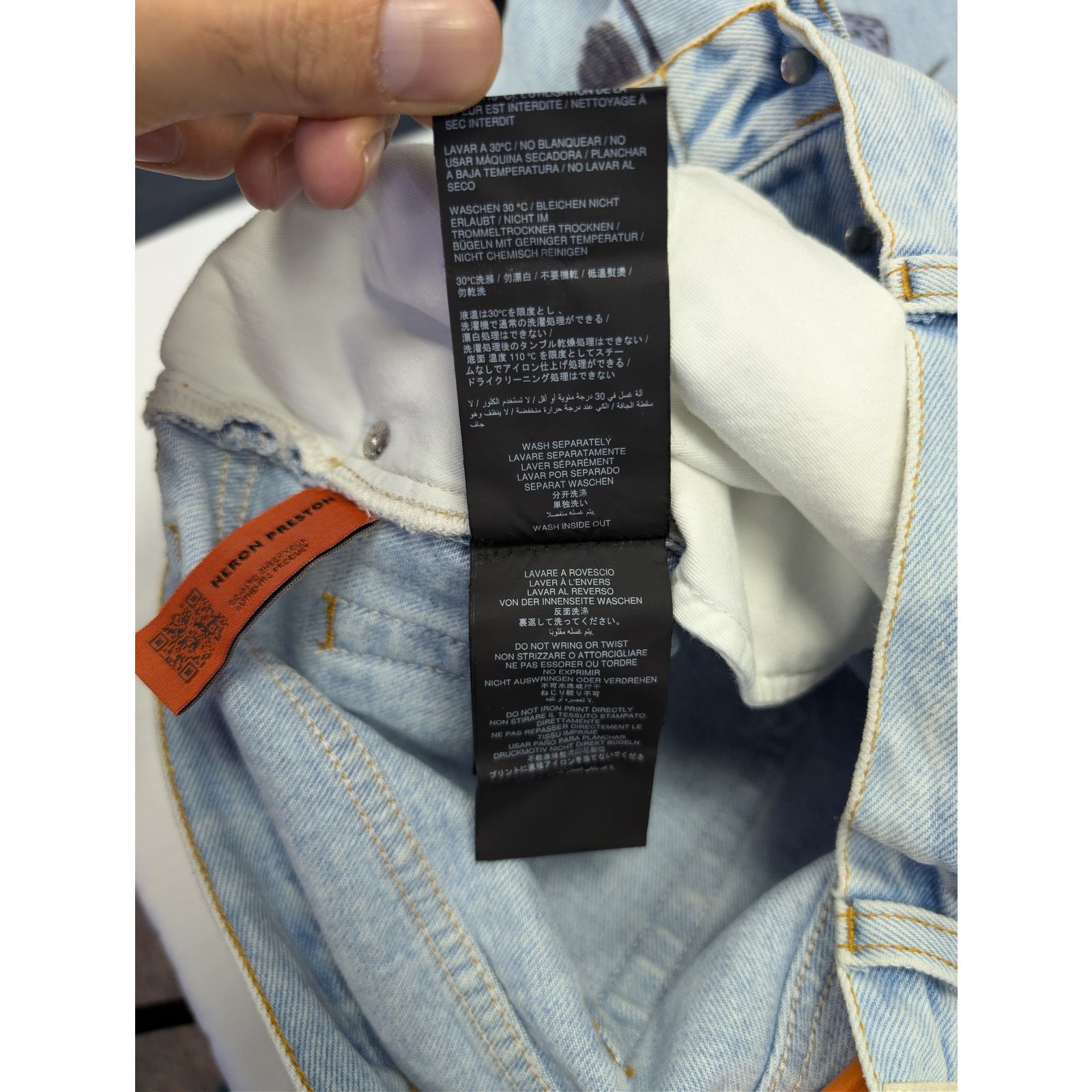 Heron Preston o1rshd1 Printed 5 Pockets Vintage Denim Jeans in Blue Size US 30 / EU 46 - 18 Thumbnail