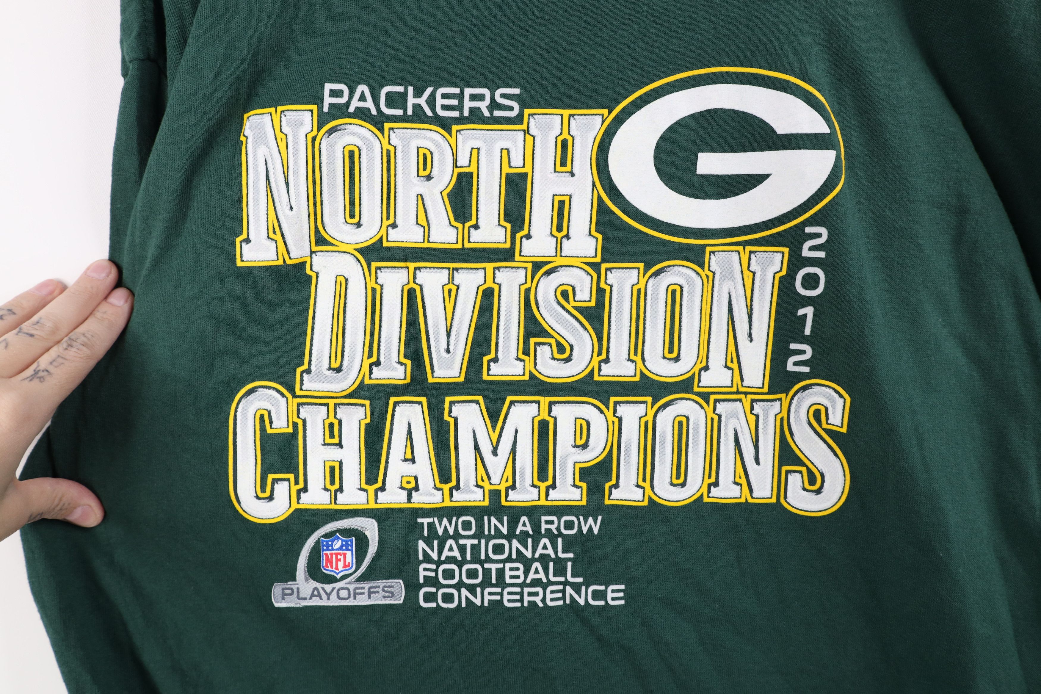 Vintage Y2K Division Champs Green Bay Packers Football T-Shirt Green Size US XL / EU 56 / 4 - 4 Thumbnail
