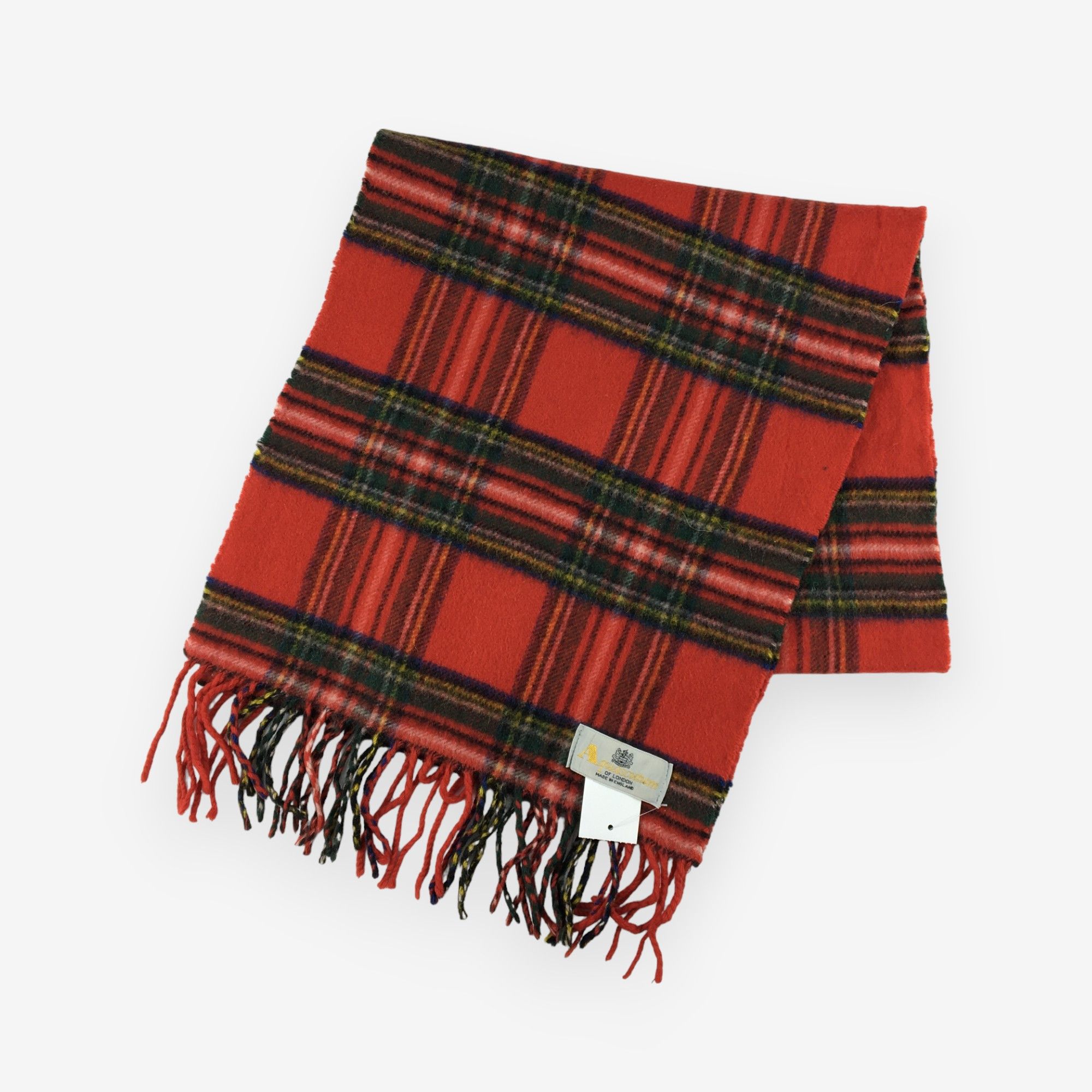 Vintage Aquascutum Scarf Muffler Wool Tartan Plaid Scarves