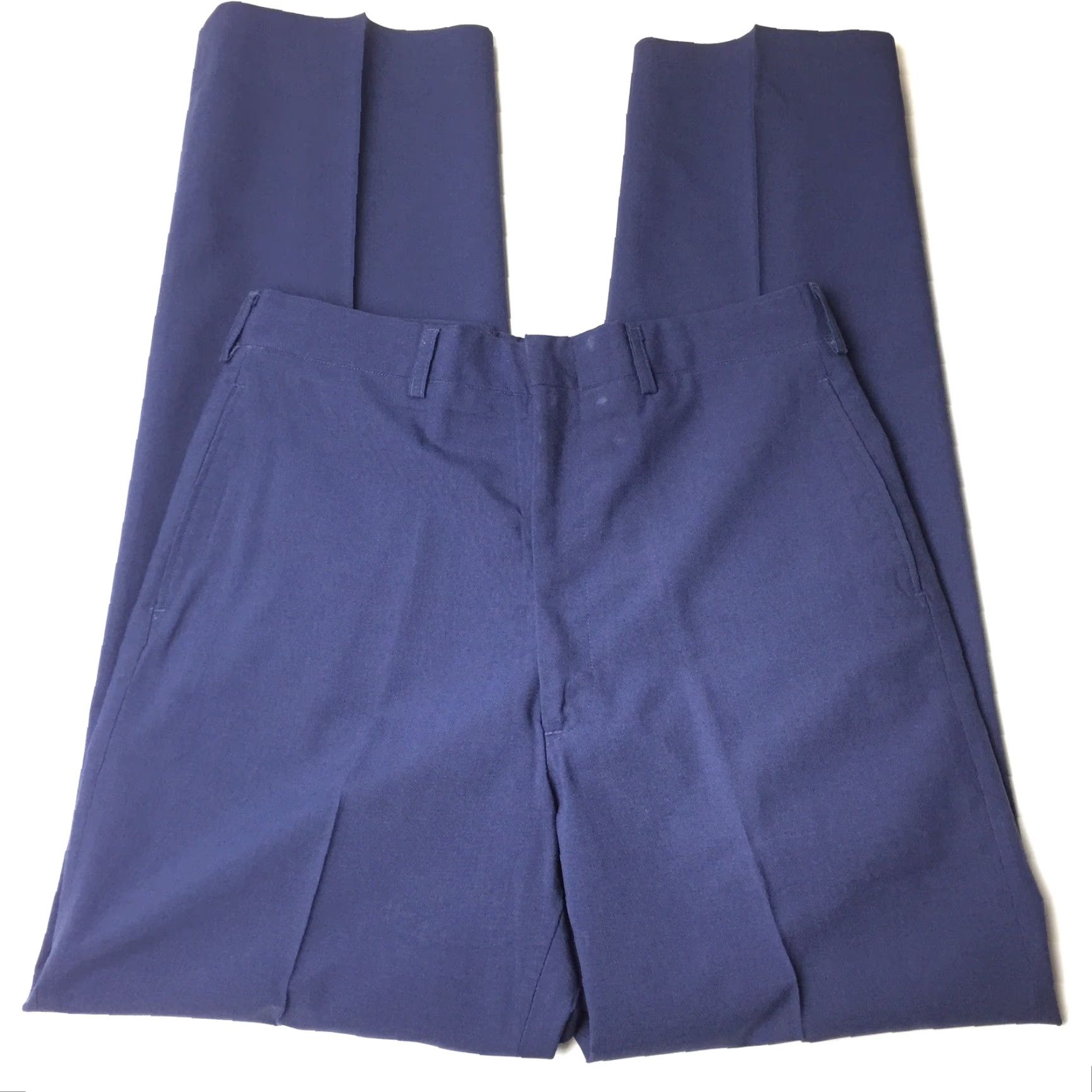 Vintage VINTAGE 80s USAF Pants Mens 32 Long Blue Wool Blend Trouser USA - 60% Polyester 40% Wool Straight Leg Size US 32 / EU 48 - 2 Thumbnail