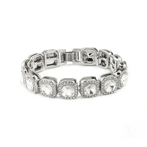 VIBE Silver Color Rhinestone Chain Bracelet Size ONE SIZE - 1 Thumbnail