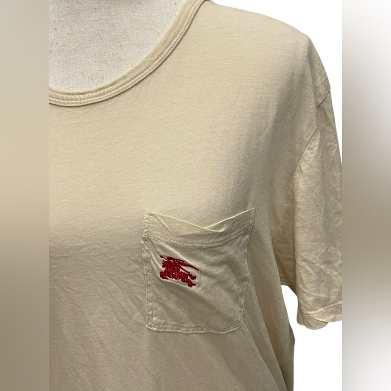 Burberry Burberry Cream Cotton Shirt Size:XL Size XL / US 12-14 / IT 48-50 - 3 Thumbnail