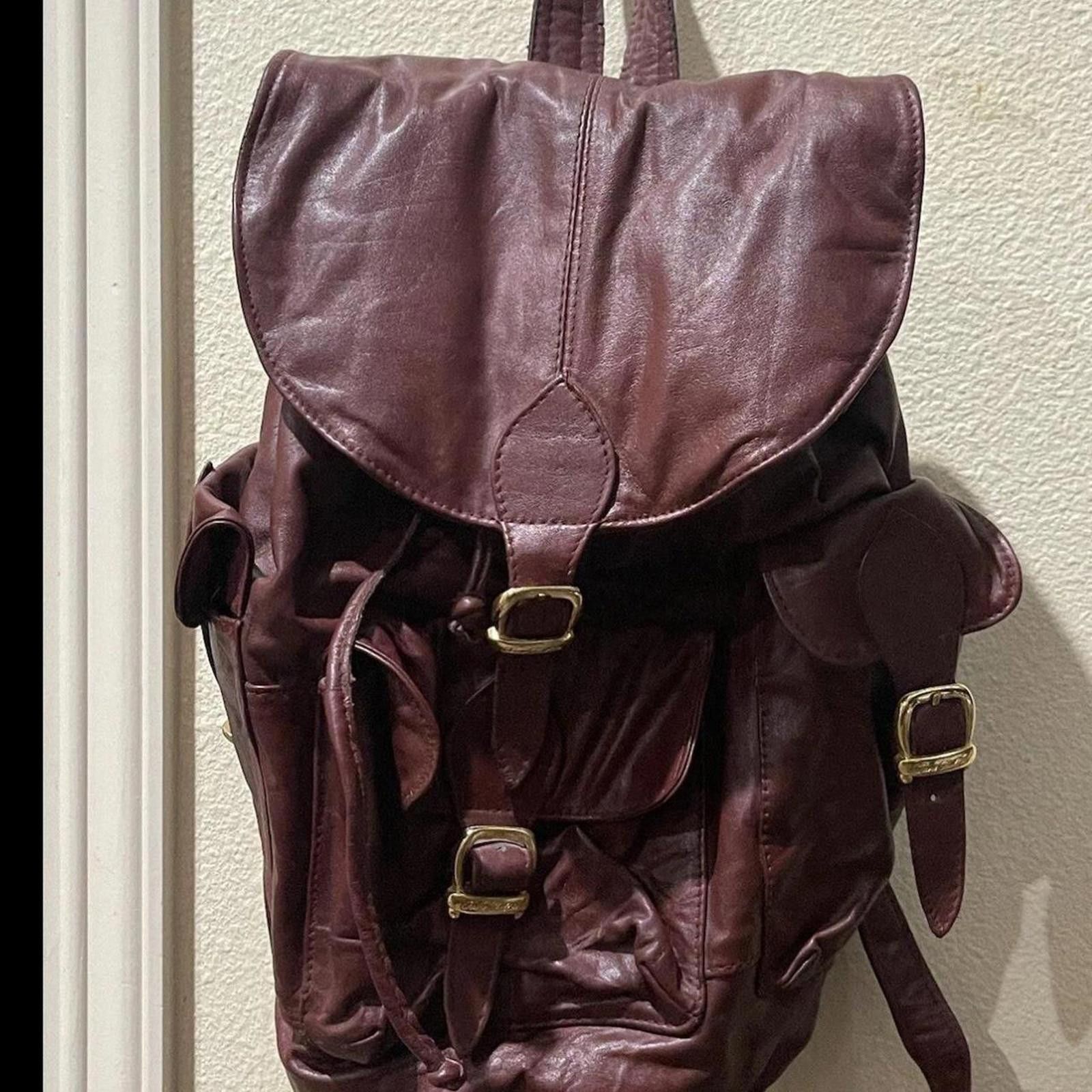 Other Burgundy leather backpack with a boho vibe #backpacklove Size ONE SIZE - 3 Thumbnail
