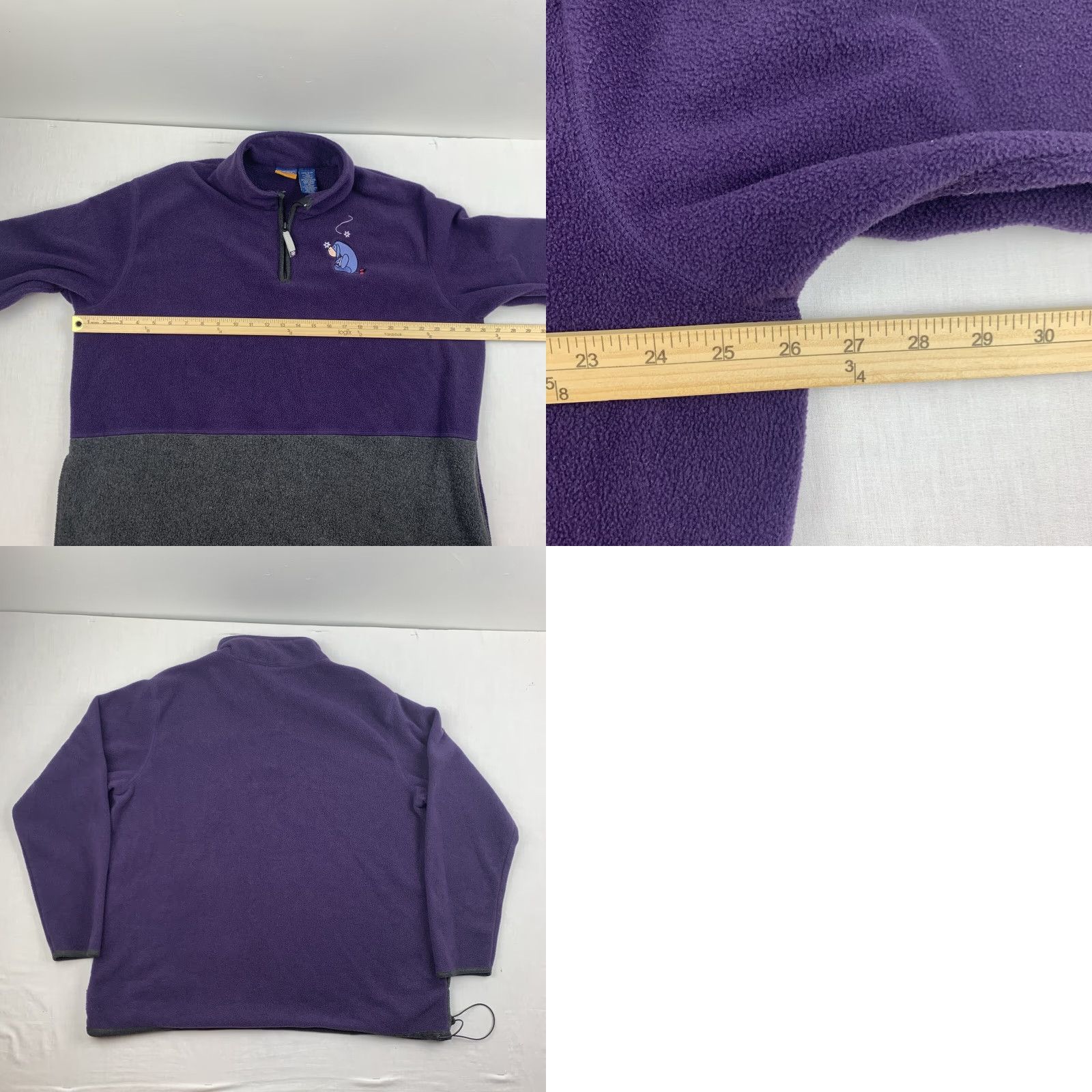 Disney Vintage Winnie The Pooh Eeyore Fleece Jacket Womens 2XL Purple Disney Winter 90s Size XXL / US 16-18 / IT 52-54 - 8 Thumbnail
