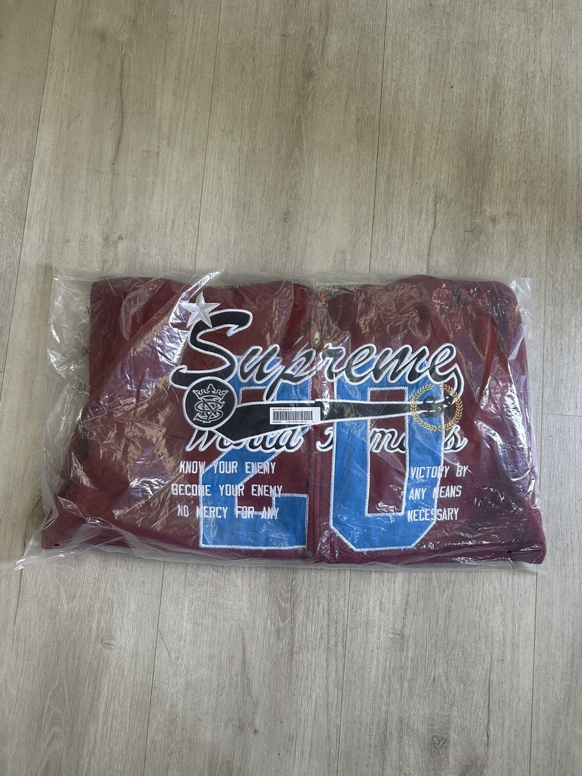Supreme Supreme Warriors Applique Hooded Zip Up Sweatshirt CARDINAL Size US M / EU 48-50 / 2 - 18 Thumbnail