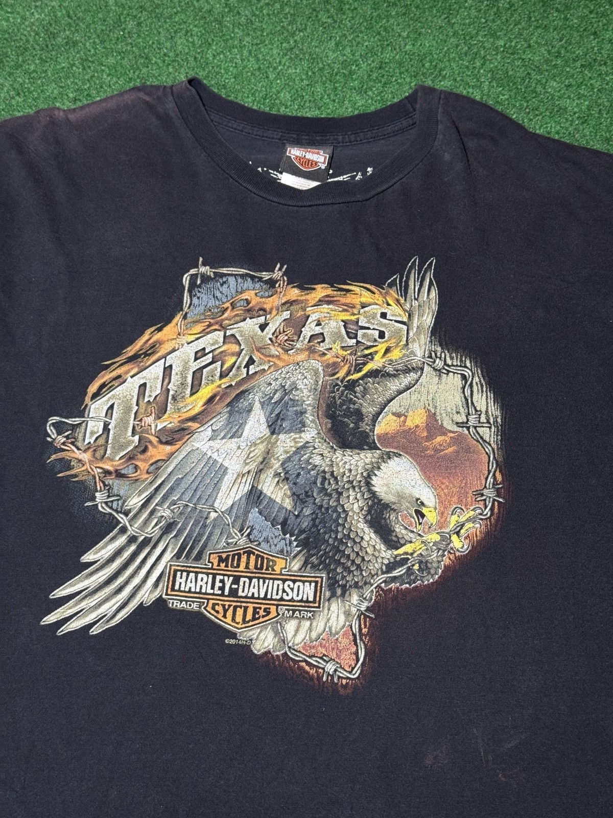 Harley Davidson × Vintage Harley Davidson Dallas Texas Flame Biker Grunge T Shirt Size US XL / EU 56 / 4 - 2 Thumbnail