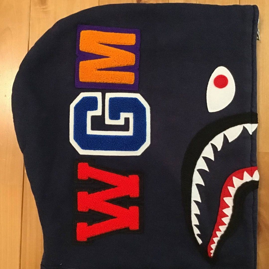 Bape BAPE WGM Shark Full Zip Hoodie Navy a bathing ape Size US L / EU 52-54 / 3 - 4 Thumbnail
