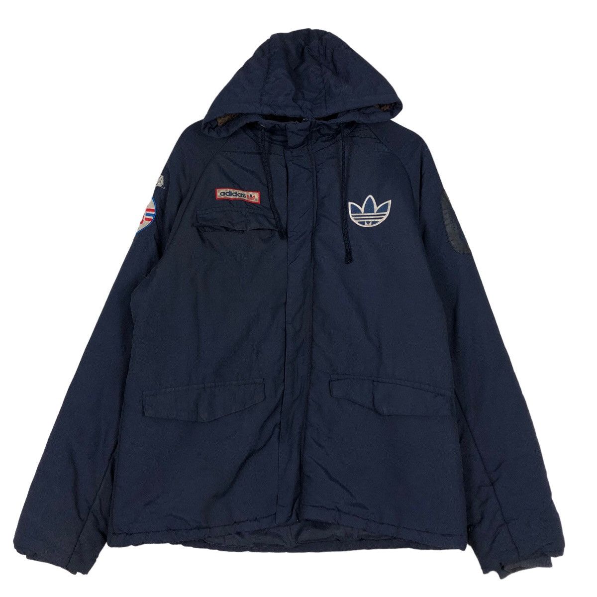 Adidas 🔥Vtg Biker Puffer Down Light Jacket Adidas Size US M / EU 48-50 / 2 - 1 Thumbnail