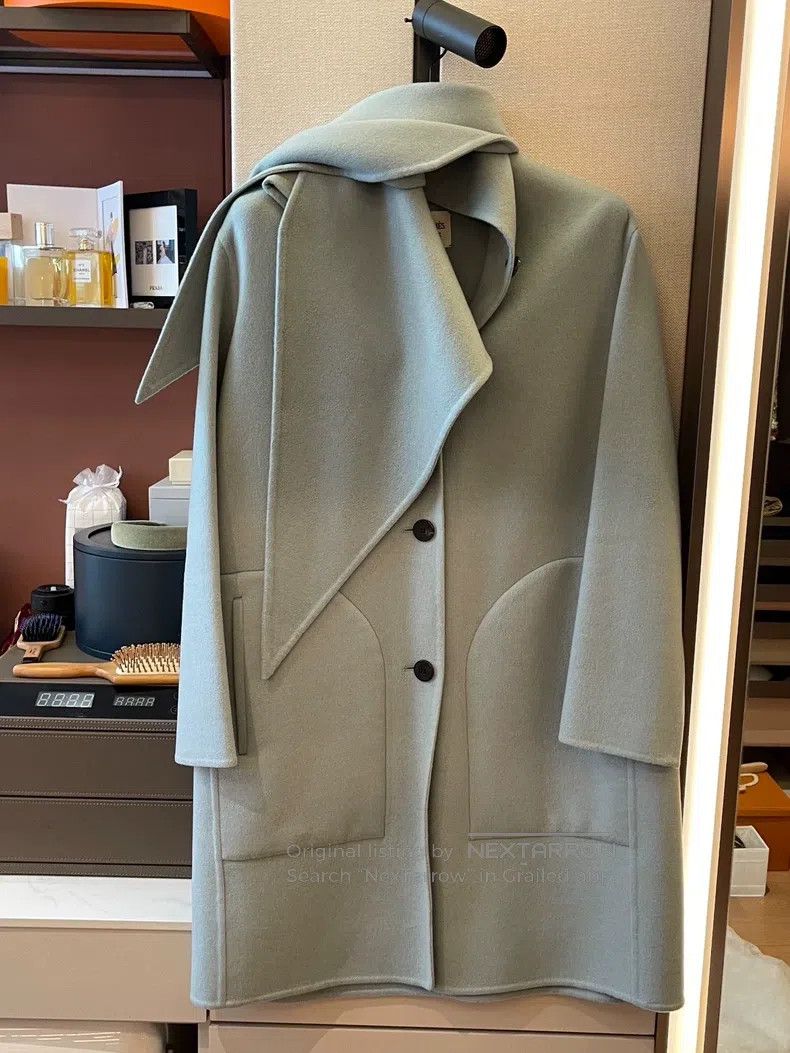 Hermes Hermes Double-sided cashmere and wool coat, rabbit ear col Size XS / US 0-2 / IT 36-38 - 1 Thumbnail
