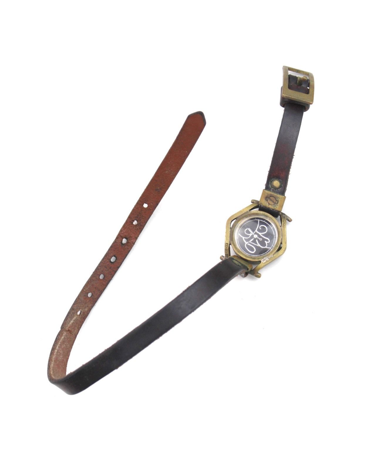 Hysteric Glamour 2000S DEEE ONE-OFF HANDMADE BRASS FRAME WRAP LEATHER WATCH Size ONE SIZE - 7 Thumbnail