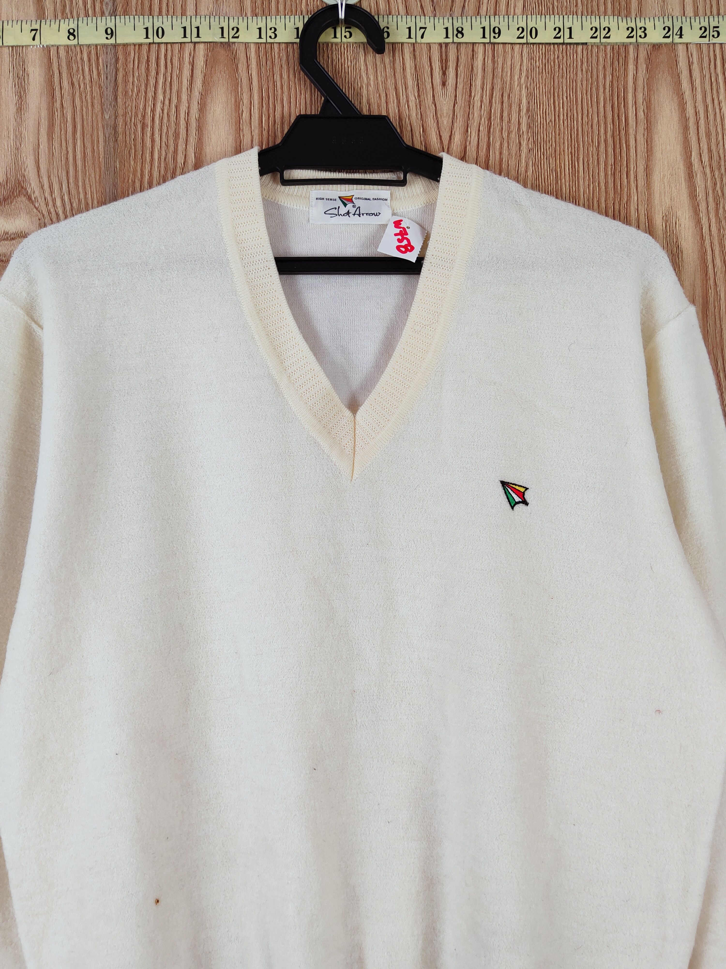 Vintage Shot Arrow Ivory Knitwear Sweatshirts #W758 Size US M / EU 48-50 / 2 - 2 Thumbnail