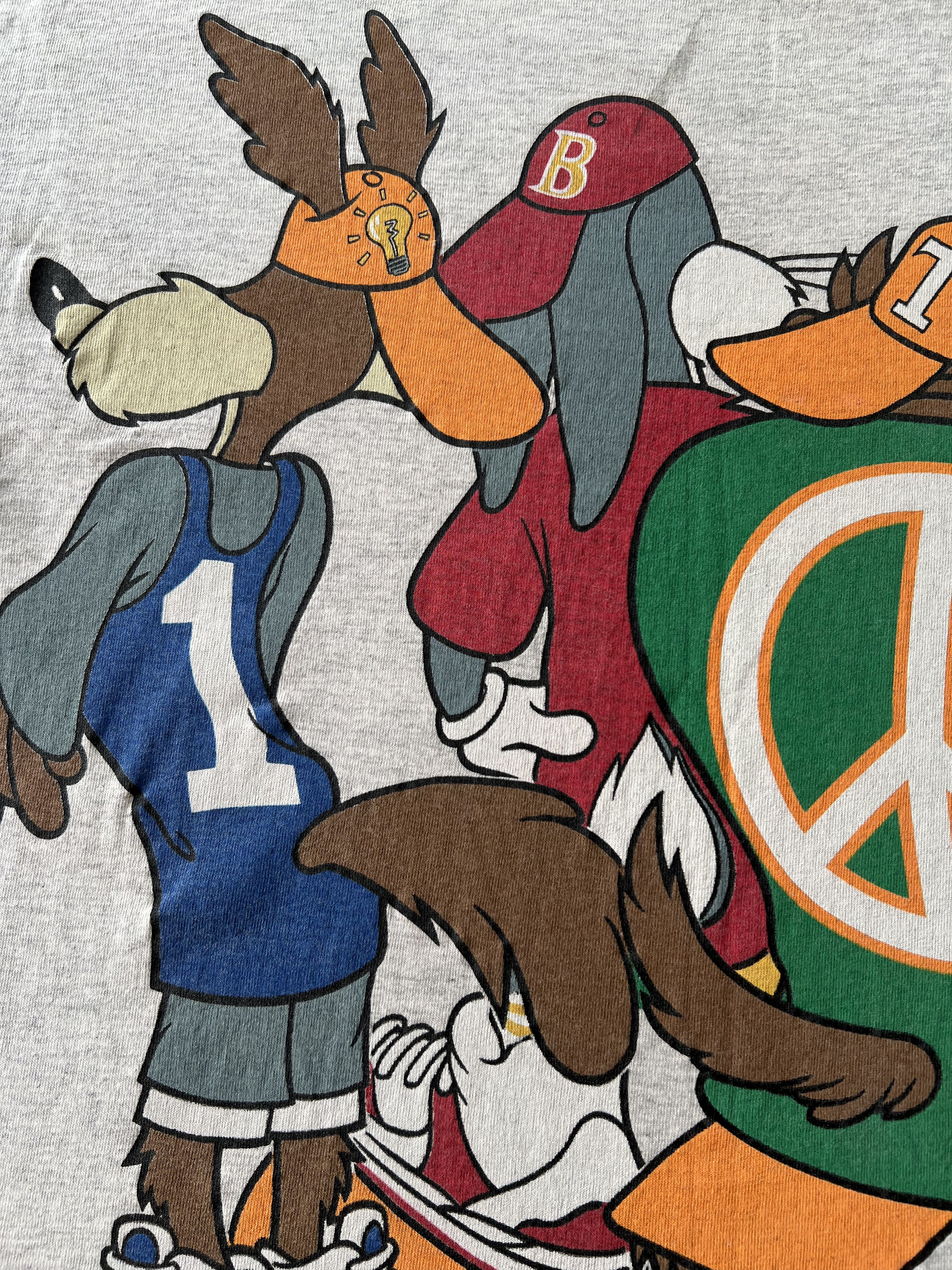 Warner Bros Vintage 1993 Looney Tunes Cross Colours Taz Bugs T-shirt Size US L / EU 52-54 / 3 - 13 Thumbnail