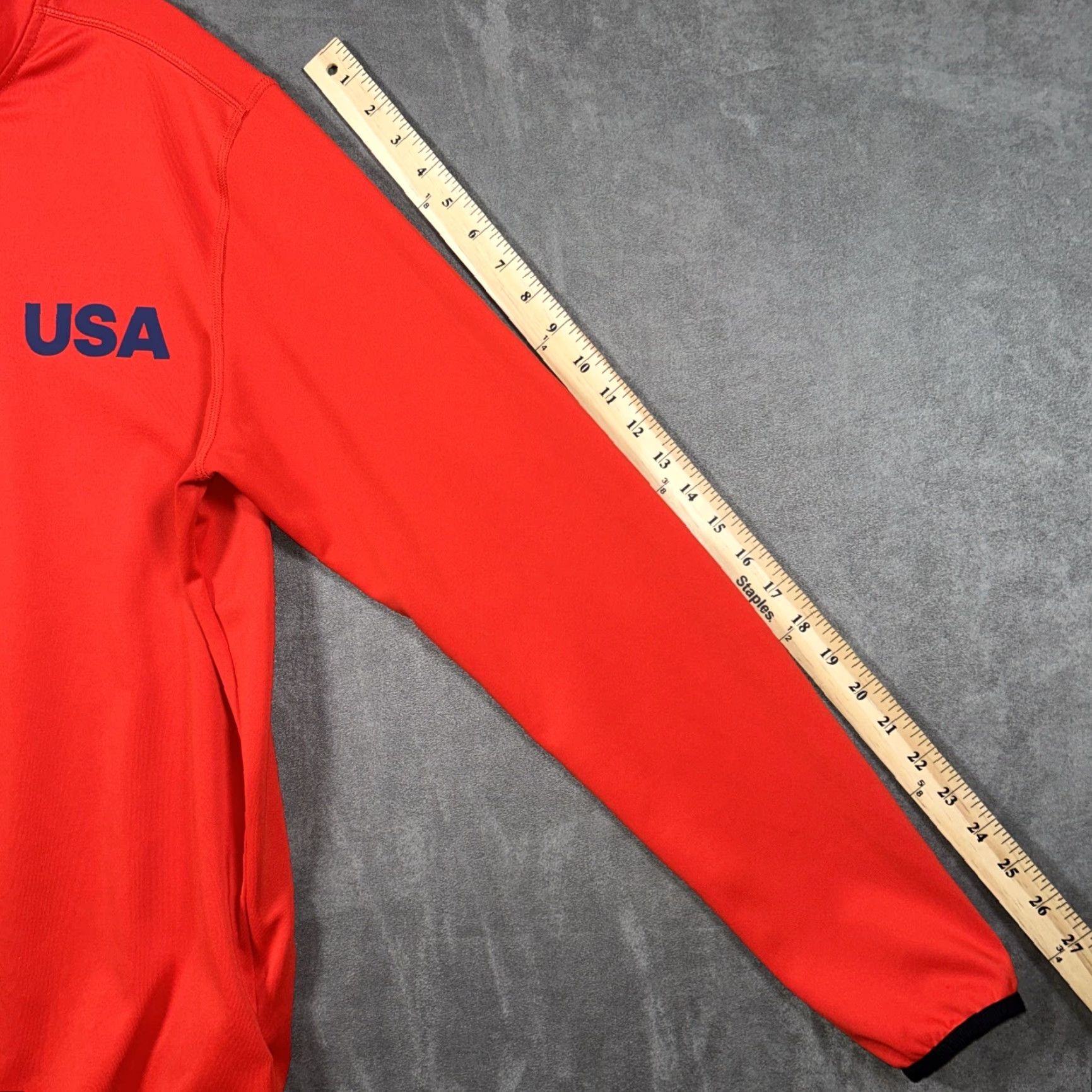 Adidas Team USA adidas 1/4 Zip Pullover Jacket Mens M USA Red Track Jacket Olympic Sportswear Size US M / EU 48-50 / 2 - 6 Thumbnail