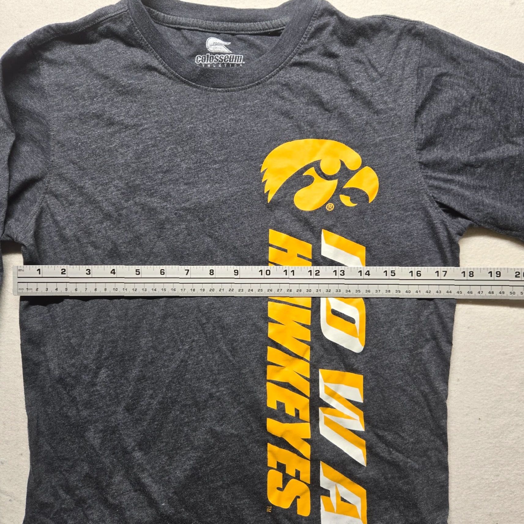 Vintage Colosseum Iowa Hawkeyes Long Sleeve T-Shirt Adult Medium Gray Sports Logo Cotton Blend All Seasons Men Size US M / EU 48-50 / 2 - 3 Thumbnail