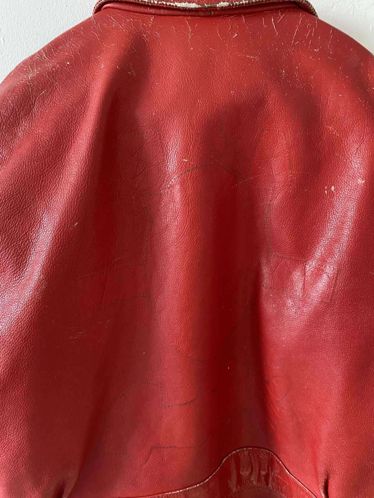 Vintage Rare Vintage Red Heavy Leather Biker Jacket Size US L / EU 52-54 / 3 - 4 Thumbnail