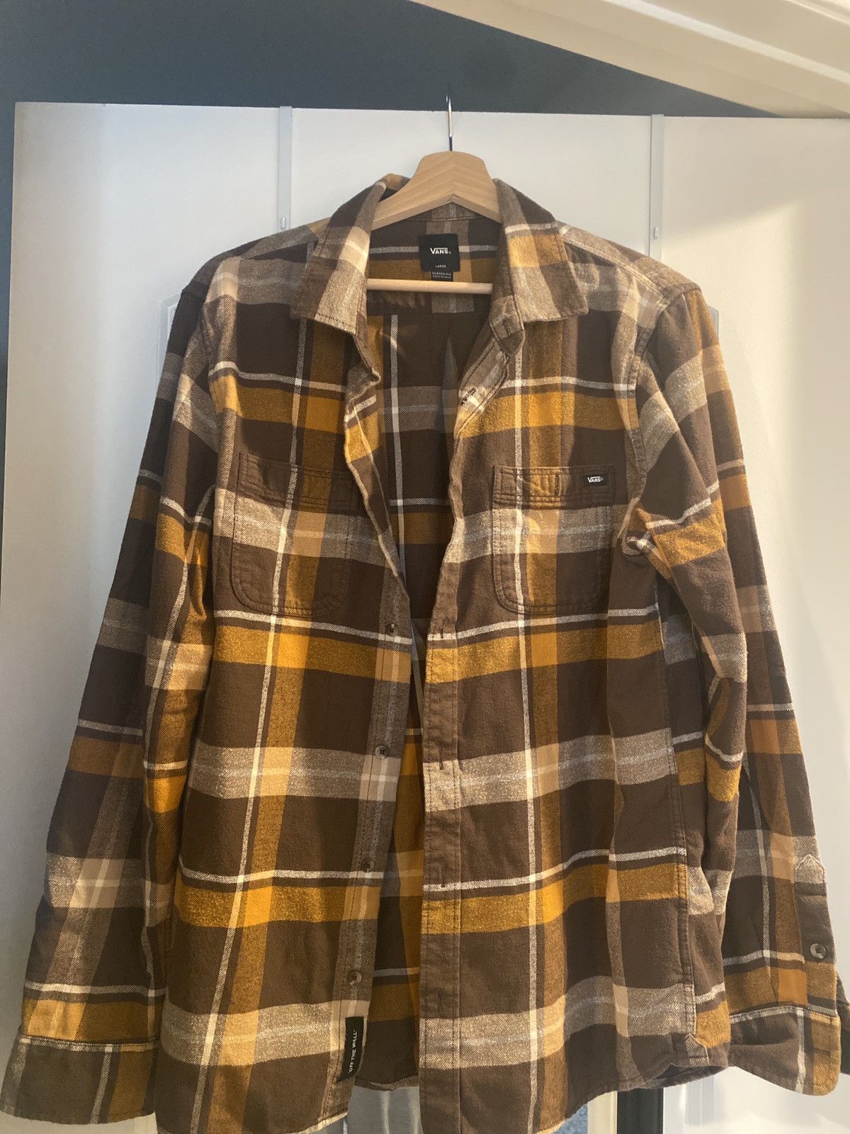 Vans Vans brown orange plaid button up shirt Size US L / EU 52-54 / 3 - 1 Thumbnail