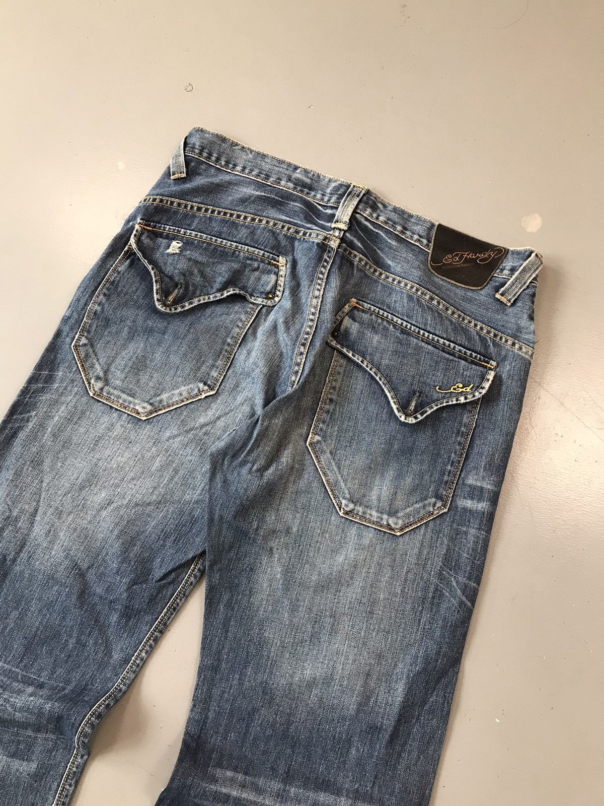 Christian Audigier × Ed Hardy × Vintage Rare Vintage Edhardy baggy fit denim Size US 35 - 10 Thumbnail