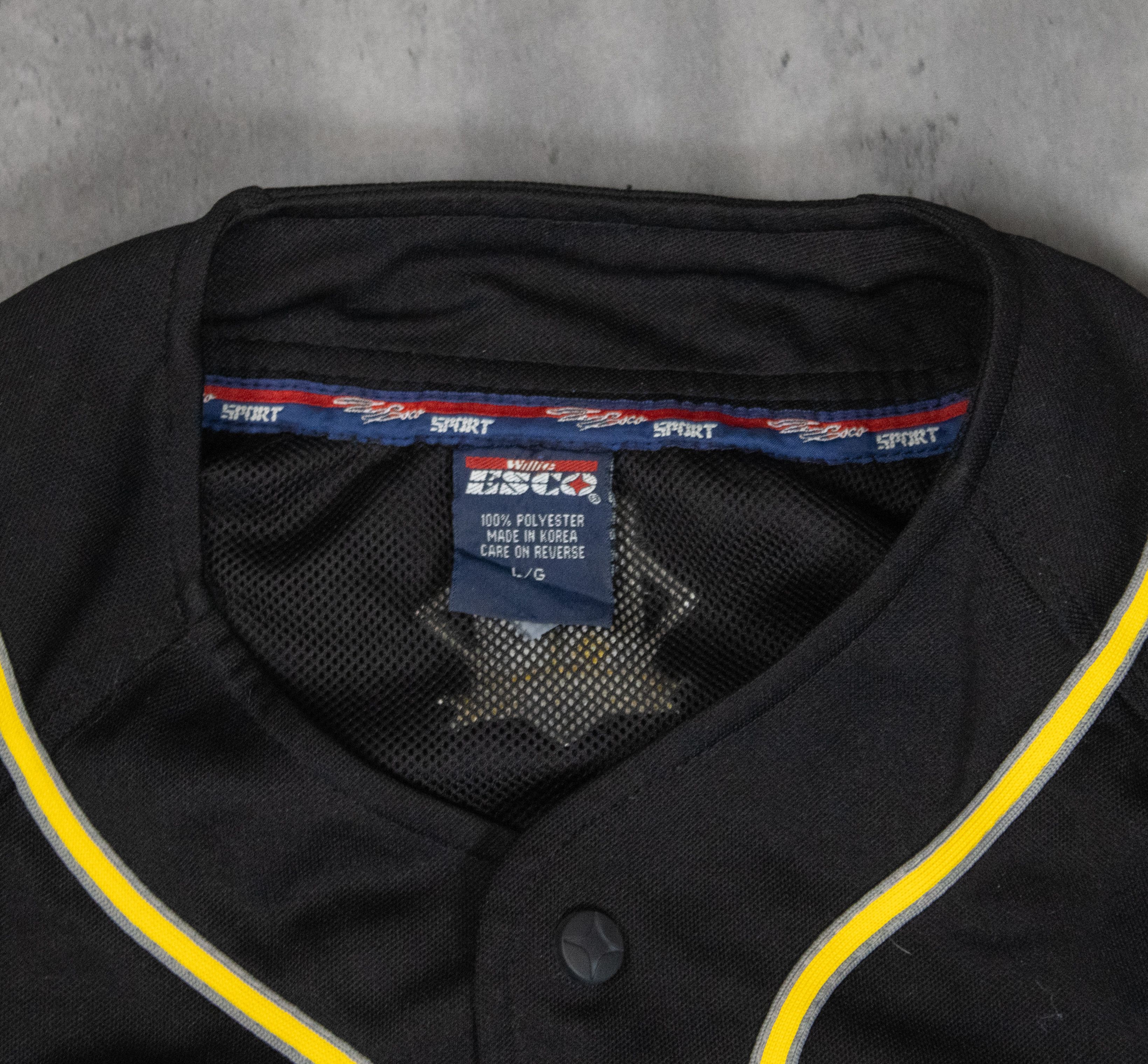 Vintage Y2K 2000's ECO Wisco Black Short Seleeve Base Ball Jersey Size US L / EU 52-54 / 3 - 6 Thumbnail
