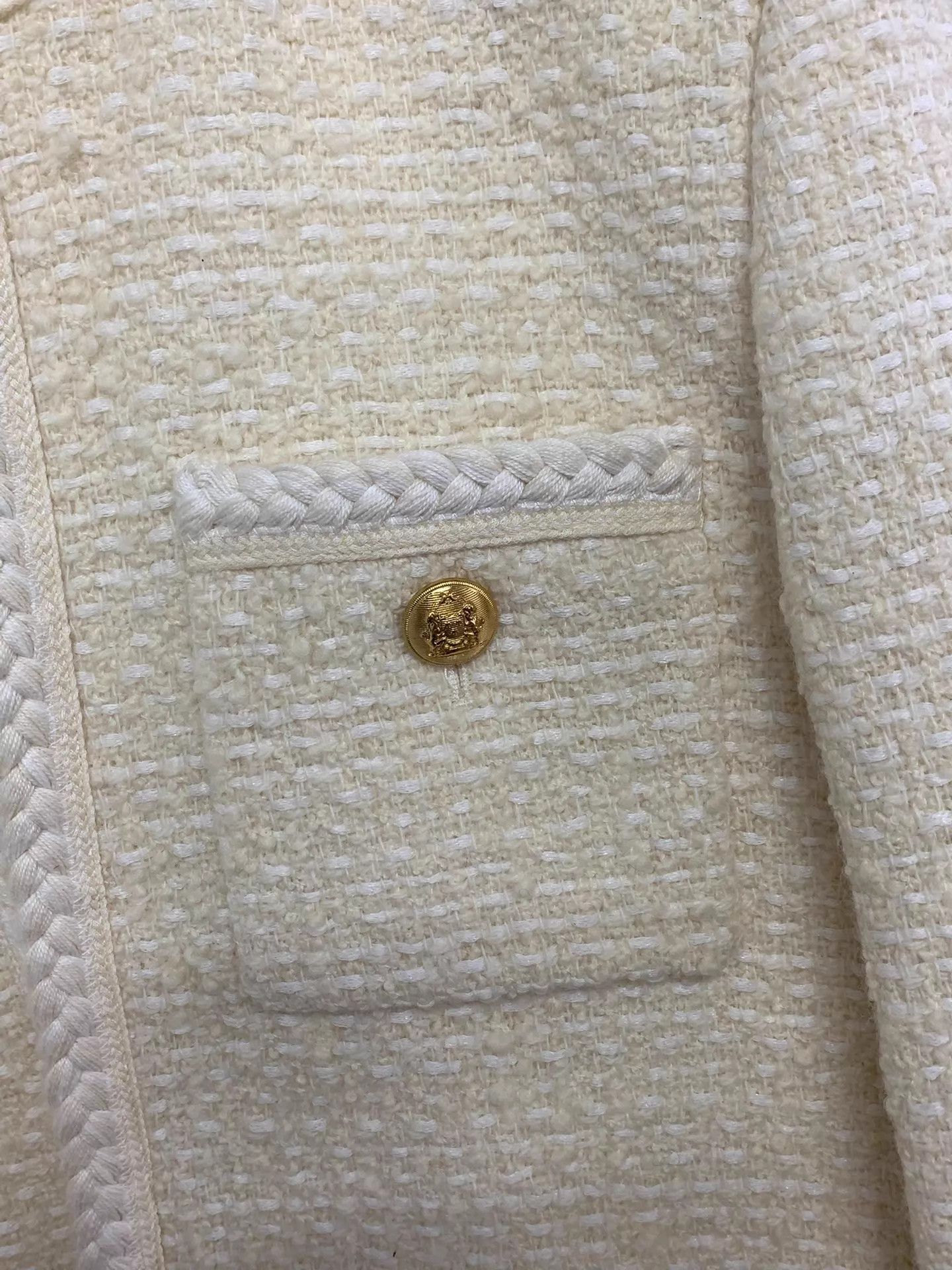 Celine Celine white gold button woven jacket FR 38 new Size XS / US 0-2 / IT 36-38 - 2 Thumbnail