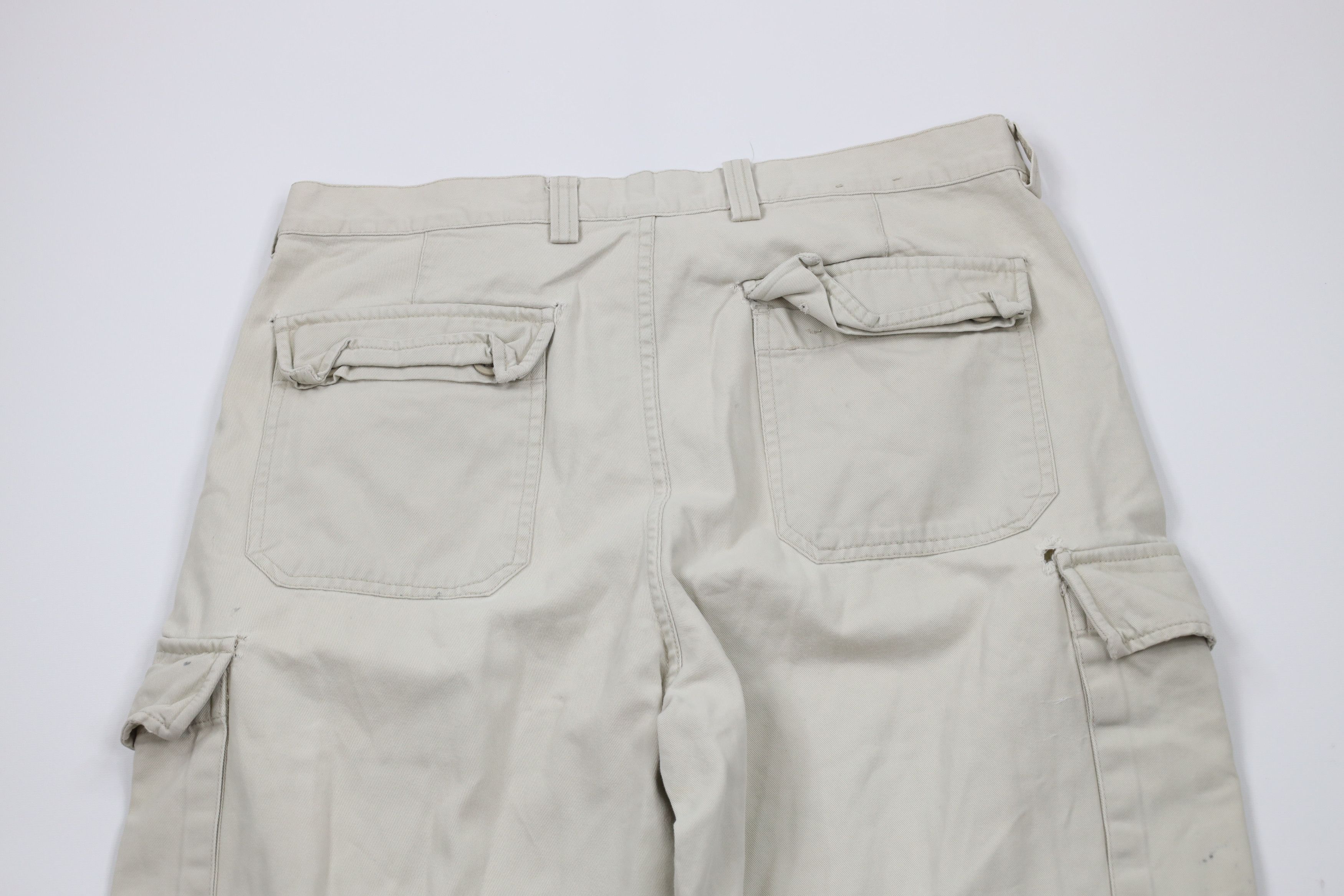 Gap × Vintage Vintage 90s Y2K Gap Baggy Wide Leg Cargo Pants Beige Cotton Size US 34 / EU 50 - 10 Thumbnail